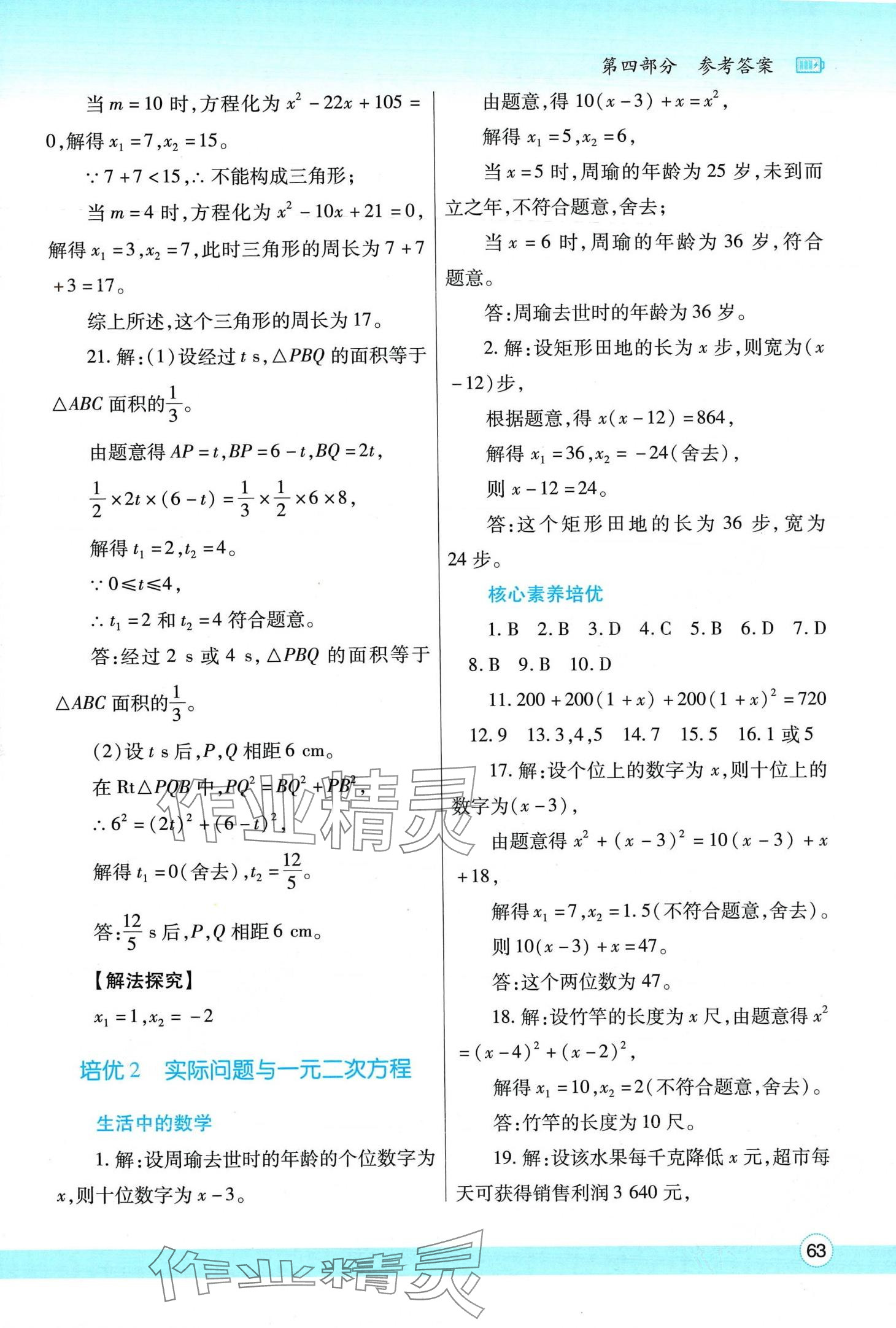 2024年寒假作业与生活陕西师范大学出版总社九年级数学人教版 第2页