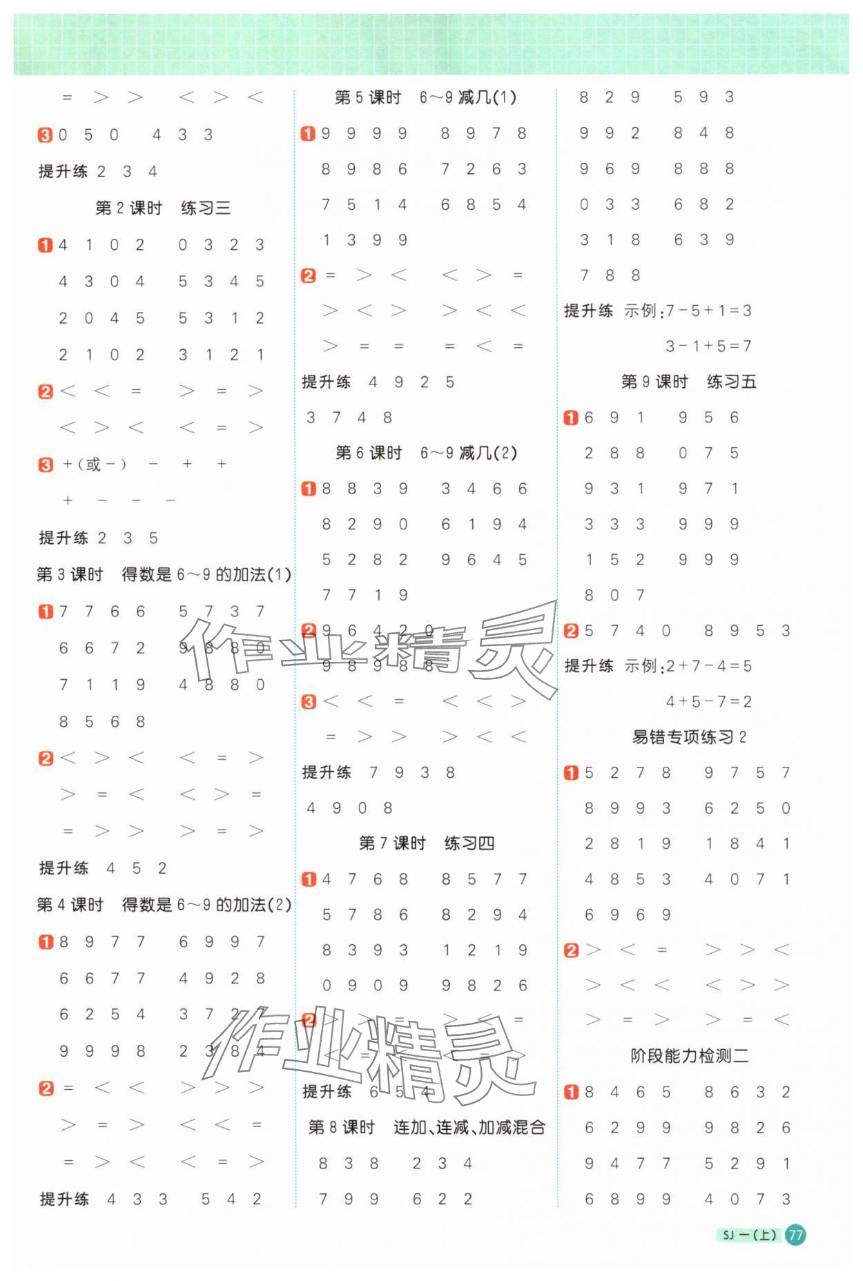 2025年陽(yáng)光同學(xué)計(jì)算小達(dá)人一年級(jí)數(shù)學(xué)上冊(cè)蘇教版 第3頁(yè)