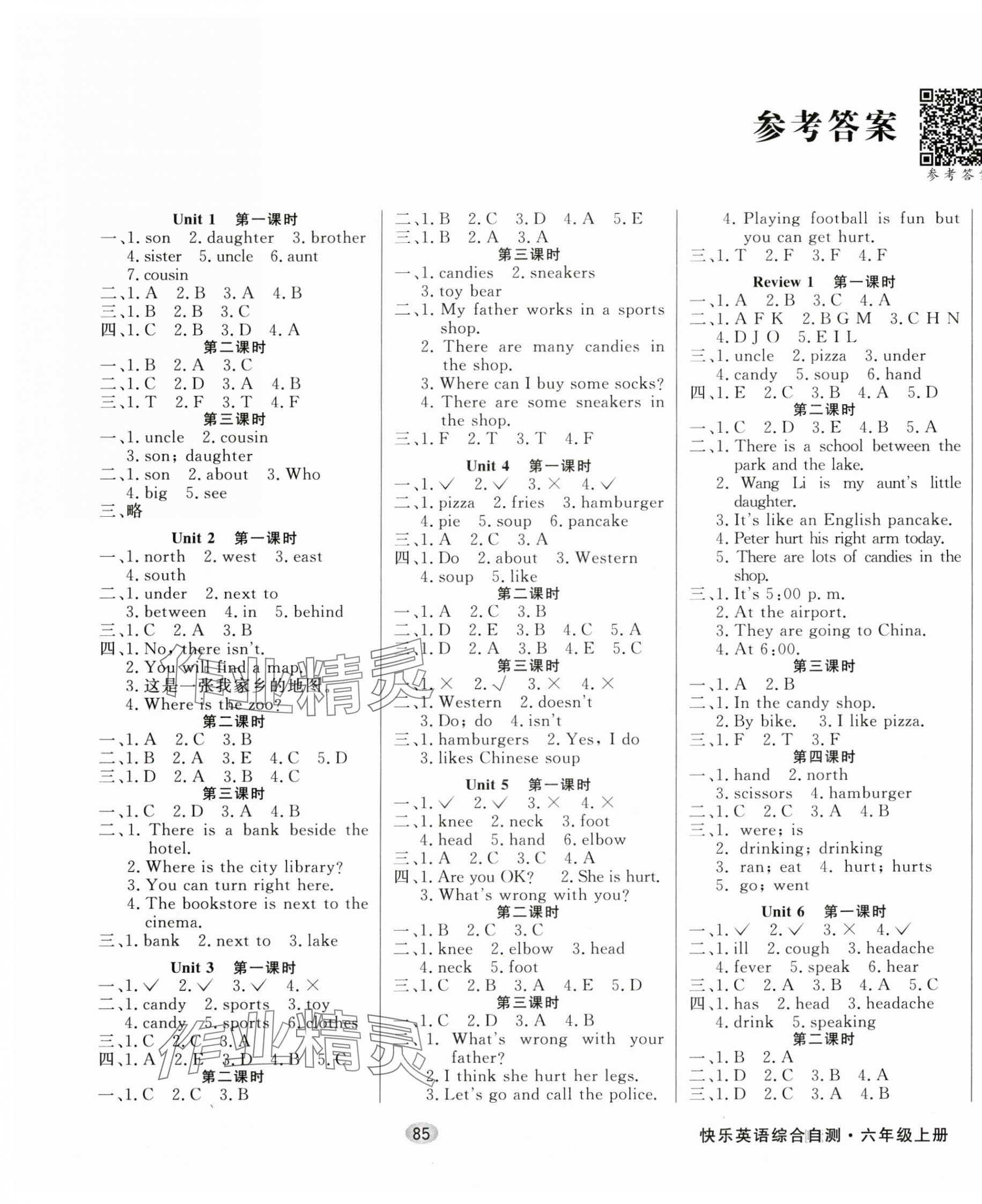 2024年快樂英語綜合自測六年級上冊湘魯版 第1頁