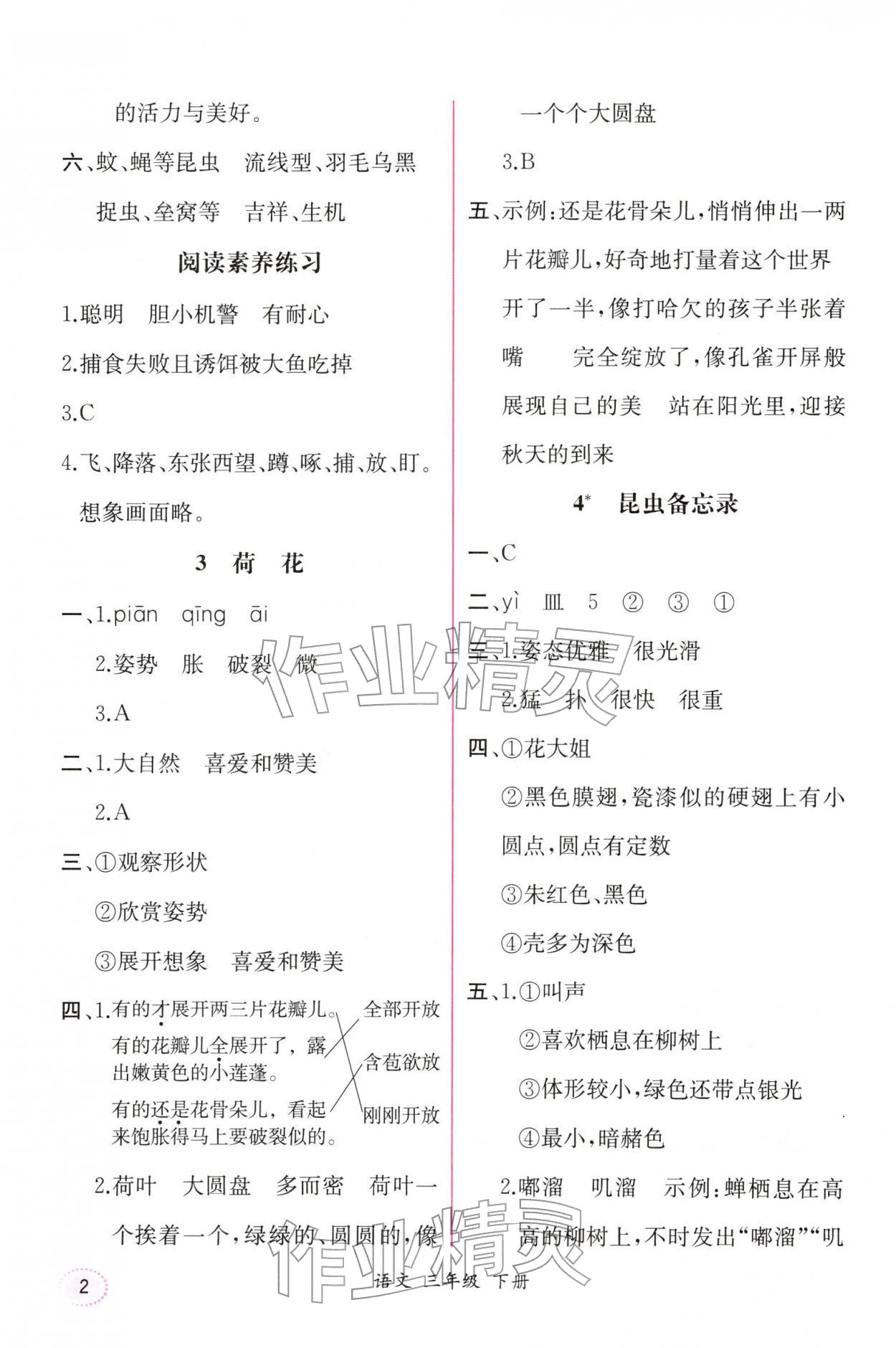 2026年课时练人民教育出版社三年级语文下册人教版增强版&nbsp;第2页