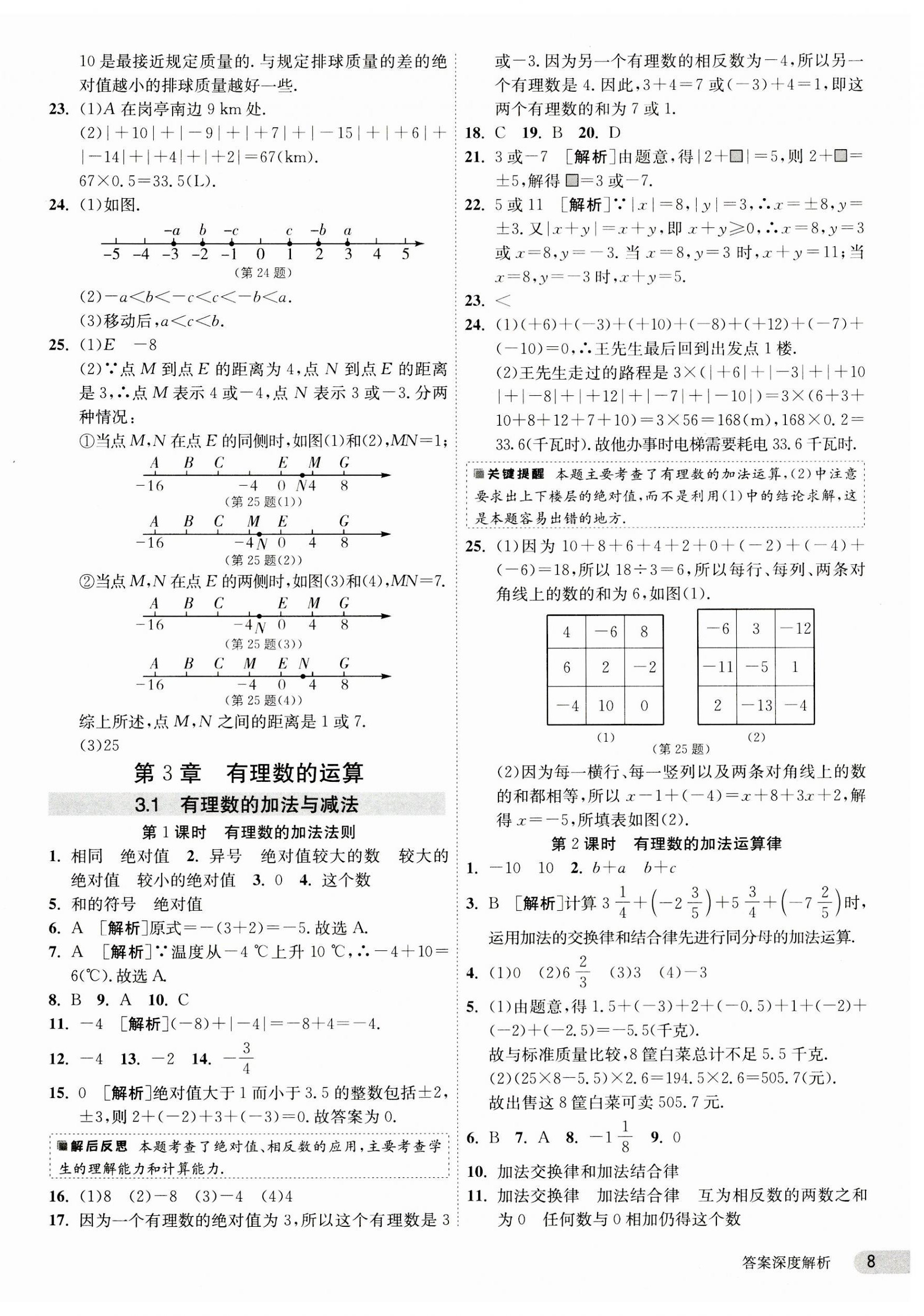 2023年1课3练单元达标测试七年级数学上册青岛版 第8页