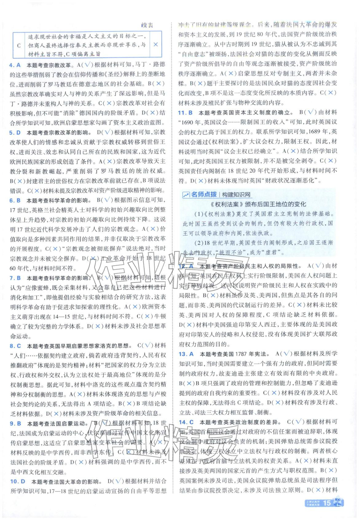 2025年金考卷名师名题单元双测卷高中历史必修下册人教版&nbsp;第15页