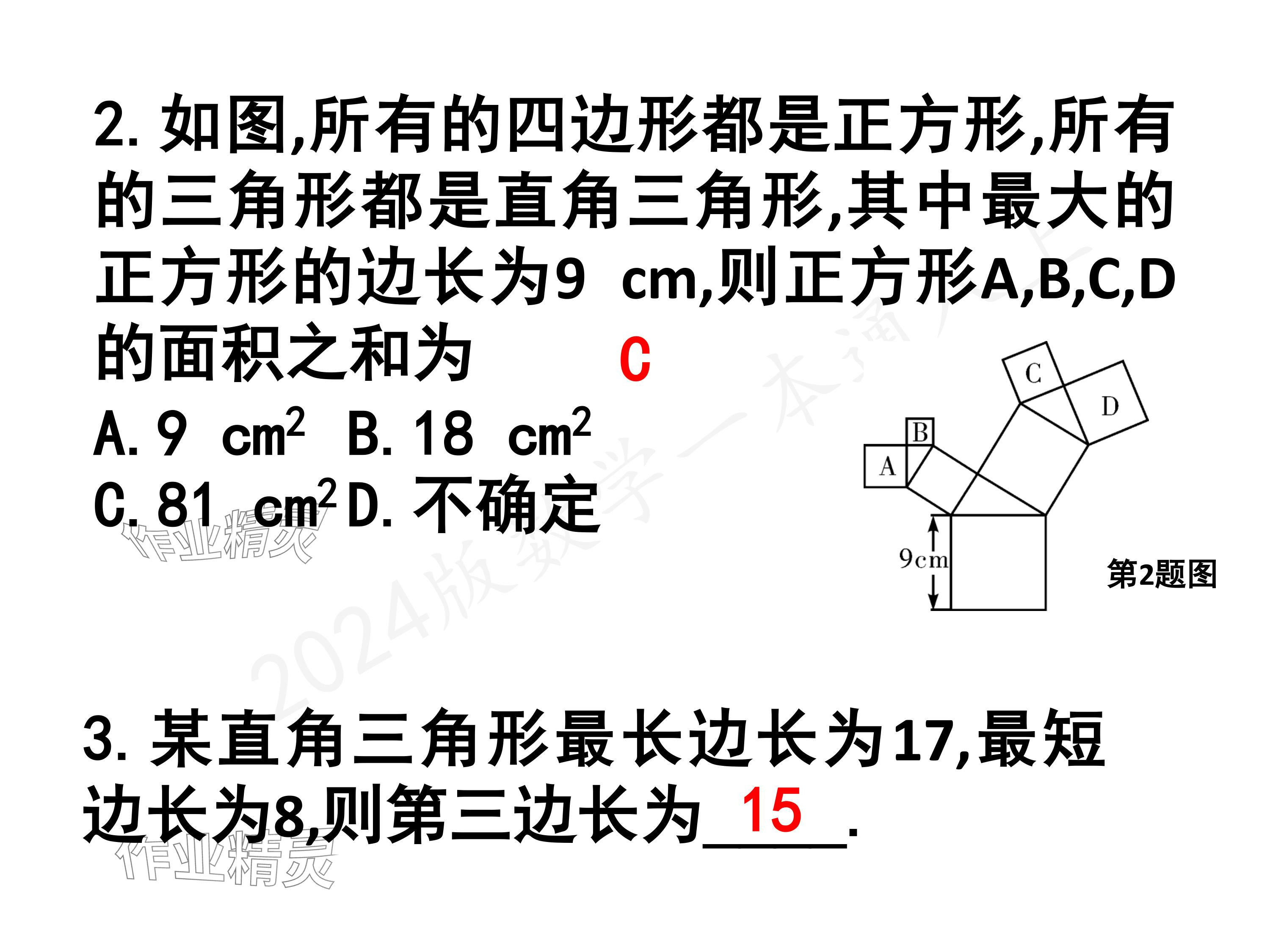 2024年一本通武漢出版社八年級(jí)數(shù)學(xué)上冊(cè)北師大版核心板 參考答案第3頁