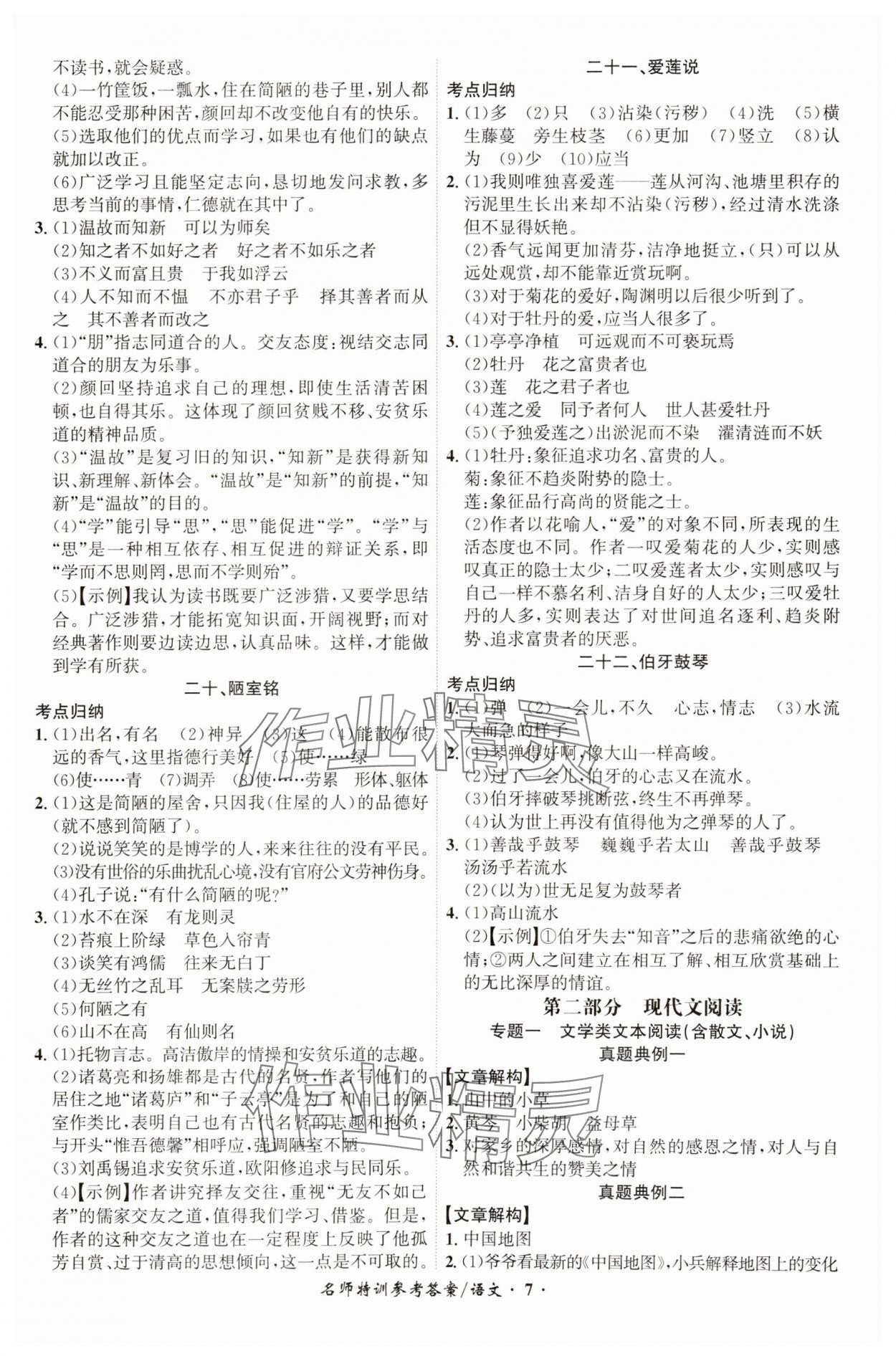 2025年名師特訓語文安徽專版 第7頁