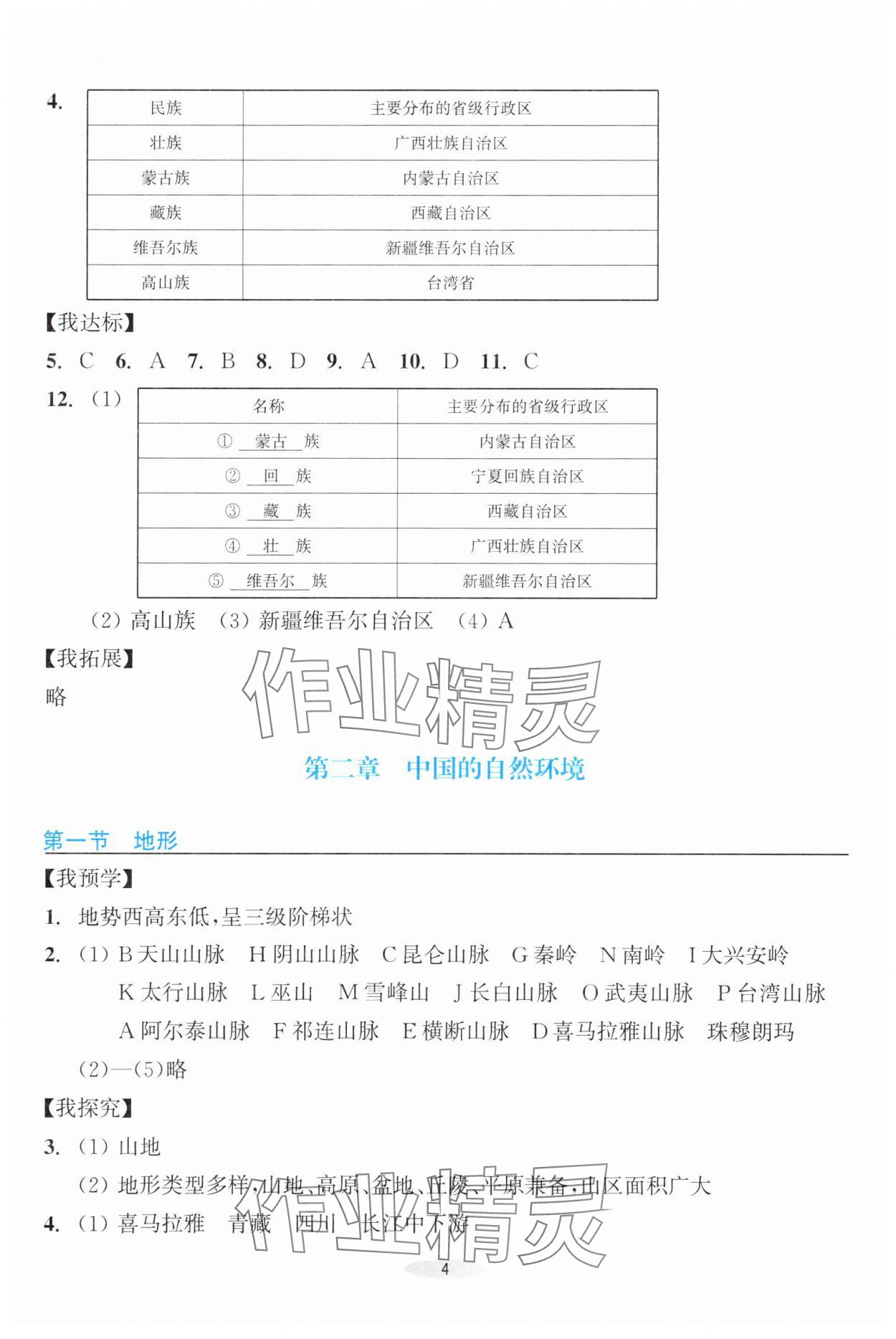 2025年預(yù)學(xué)與導(dǎo)學(xué)八年級(jí)地理上冊(cè)人教版&nbsp;參考答案第4頁(yè)