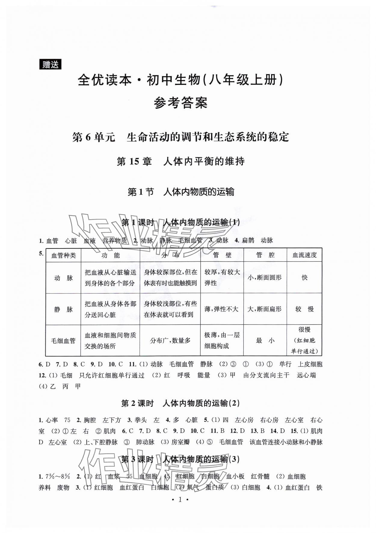 2023年全优读本八年级生物上册苏科版 第1页