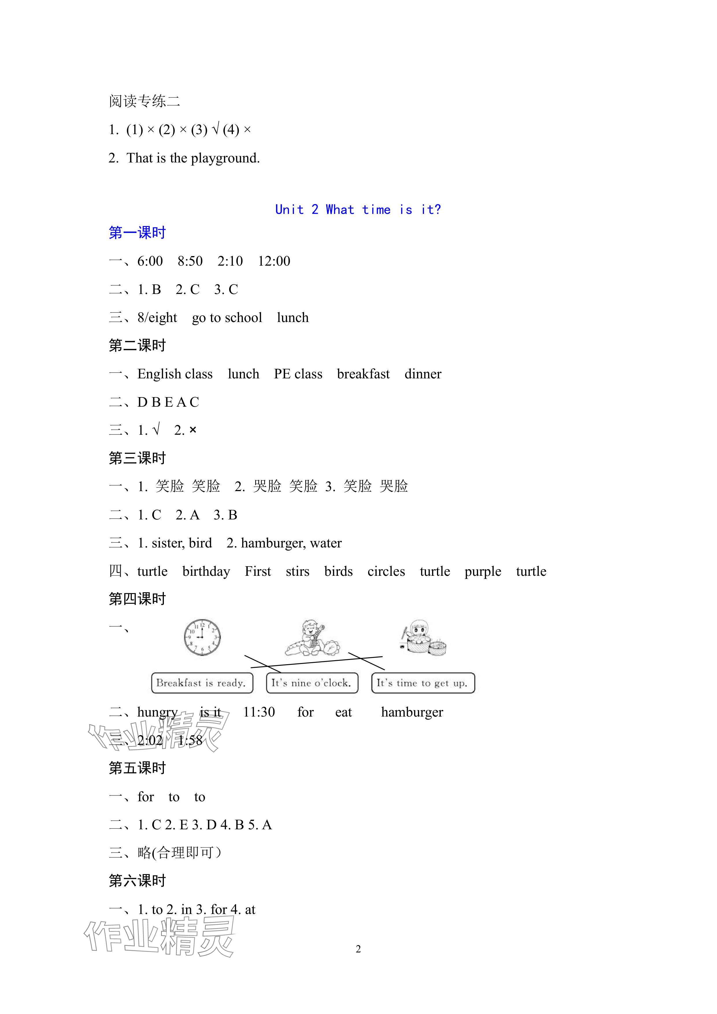 2024年新課標(biāo)學(xué)習(xí)方法指導(dǎo)叢書四年級(jí)英語下冊(cè)人教版 參考答案第2頁