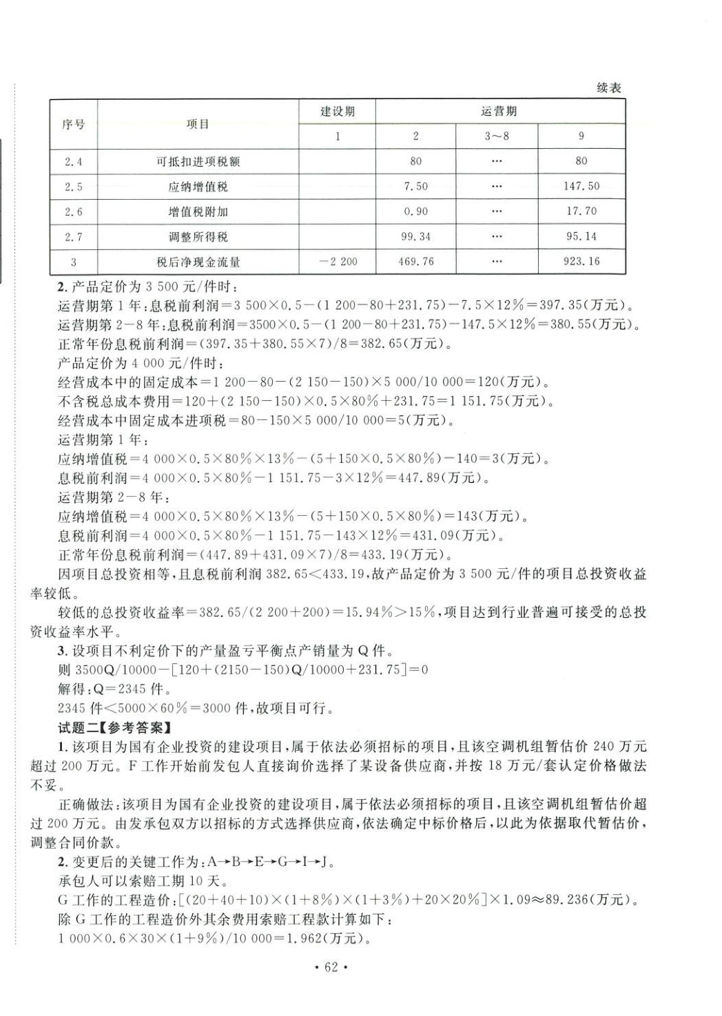 2025年全國一級造價工程師資格考試金考卷建設工程造價案例分析土木建筑工程&nbsp;第6頁