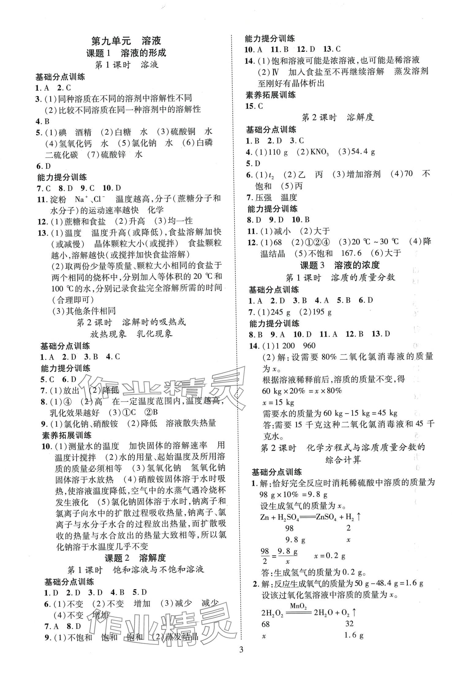 2024年暢行課堂九年級(jí)化學(xué)下冊(cè)人教版 第3頁(yè)