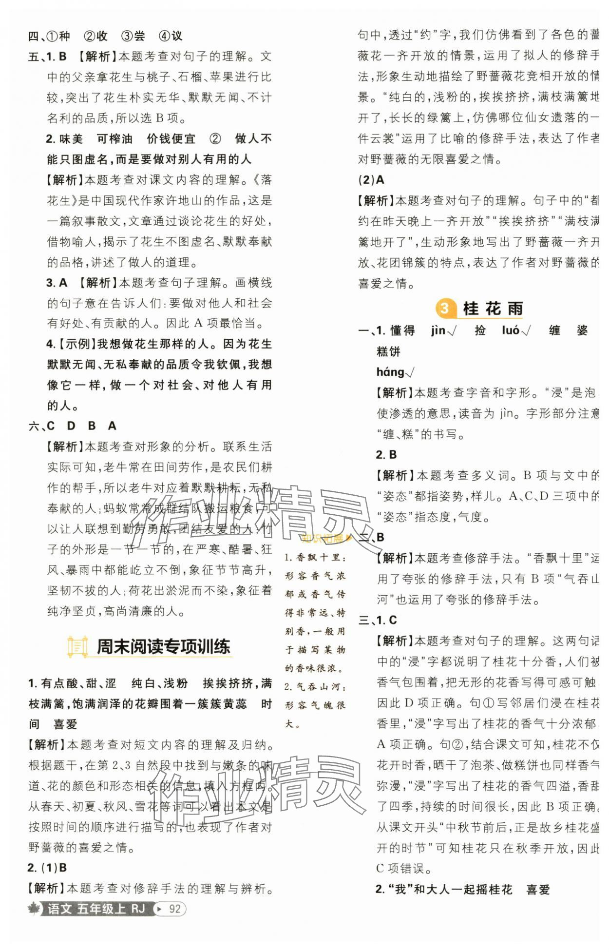 2024年小學(xué)必刷題五年級(jí)語(yǔ)文上冊(cè)人教版 參考答案第2頁(yè)