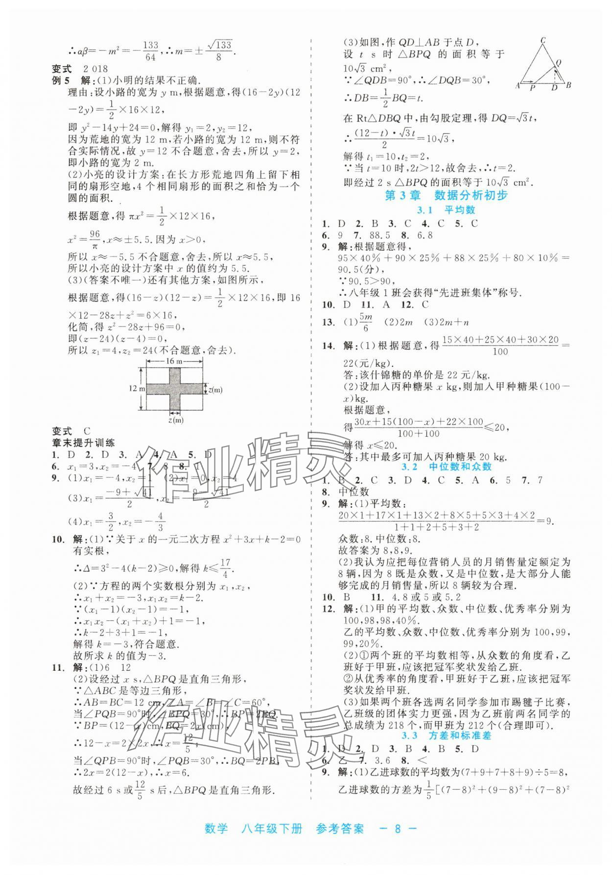 2025年精彩練習(xí)就練這一本八年級(jí)數(shù)學(xué)下冊(cè)浙教版評(píng)議教輔 第8頁