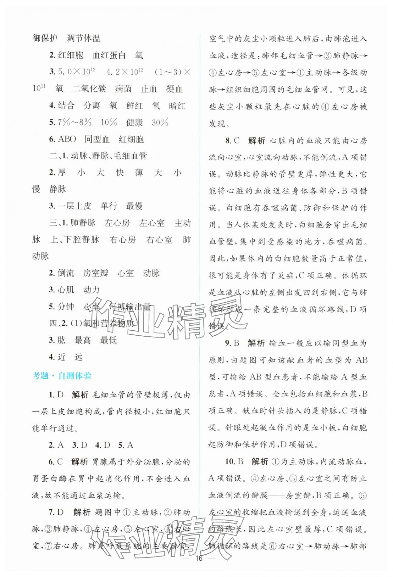2025年初中總復(fù)習(xí)優(yōu)化設(shè)計(jì)生物廣東專版 參考答案第15頁(yè)