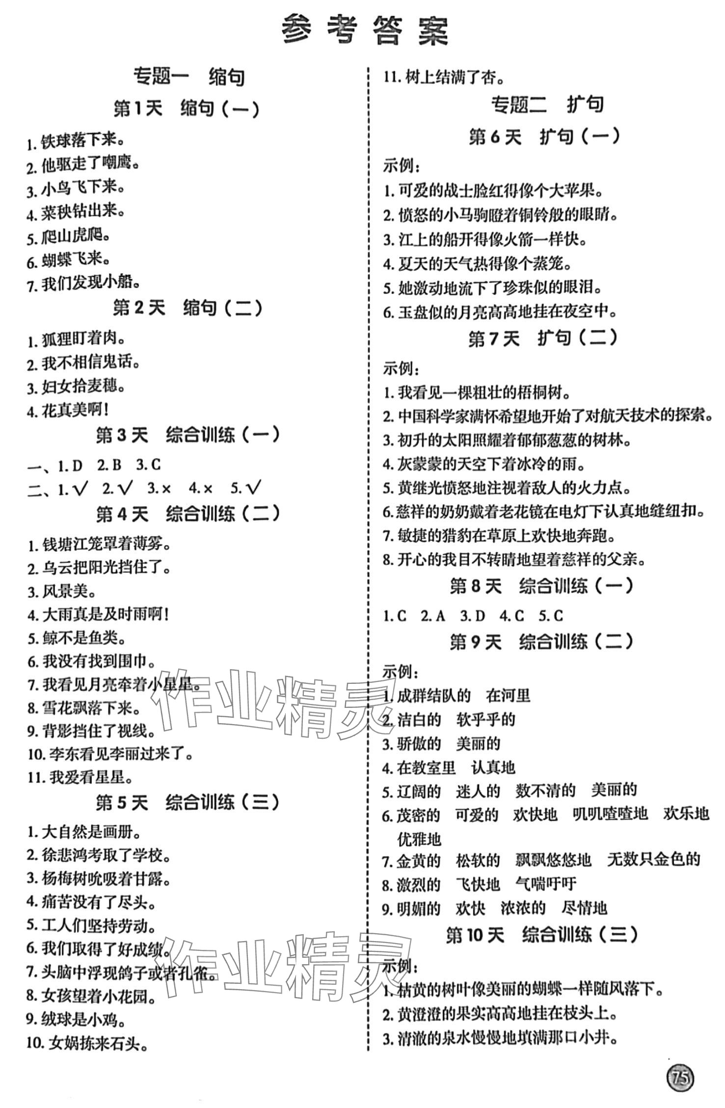2024年句式強化訓練四年級 第1頁