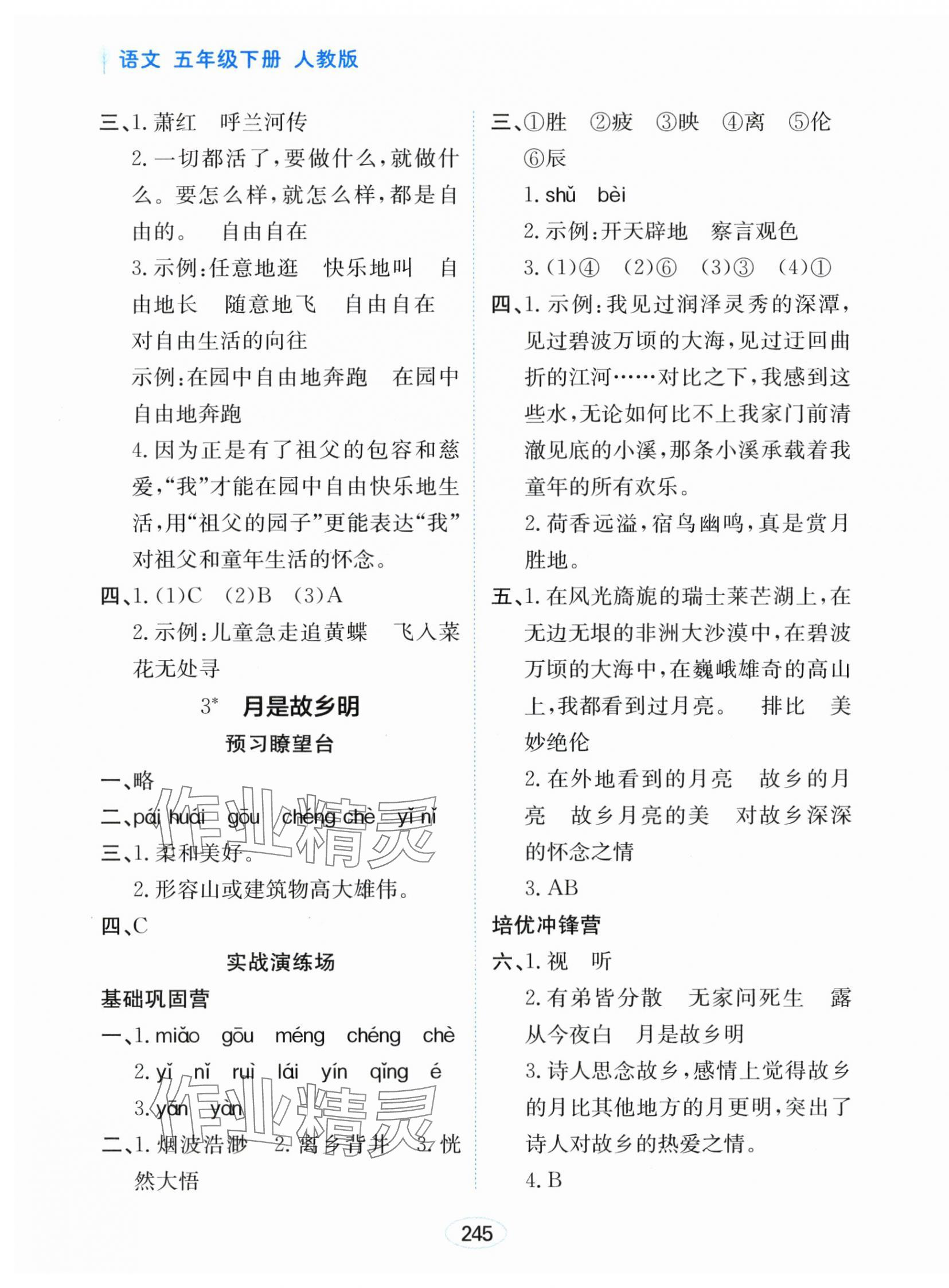 2025年資源與評價黑龍江教育出版社五年級語文下冊人教版 第3頁
