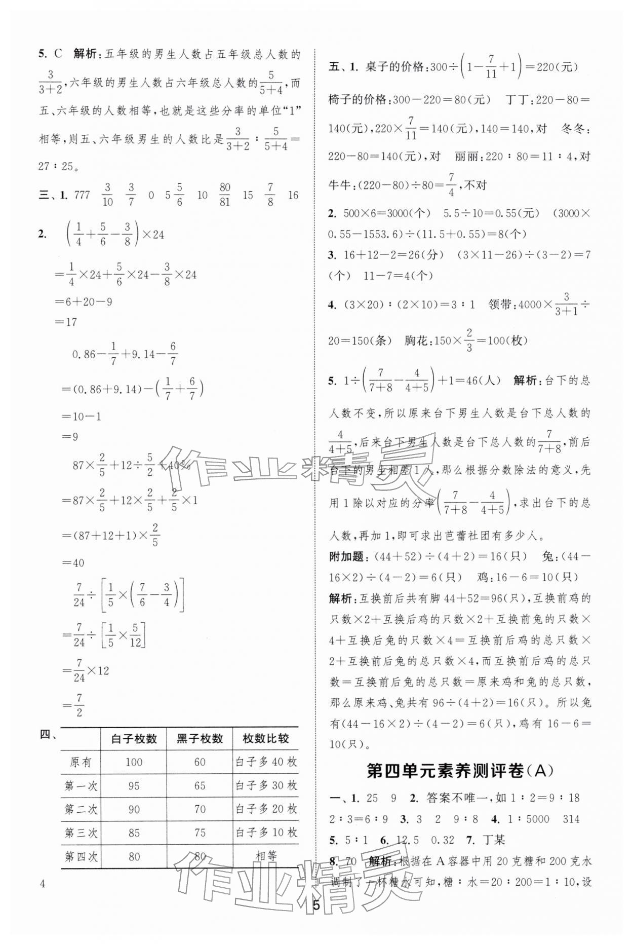 2026年通城学典全程测评卷六年级数学下册苏教版江苏专版&nbsp;第5页