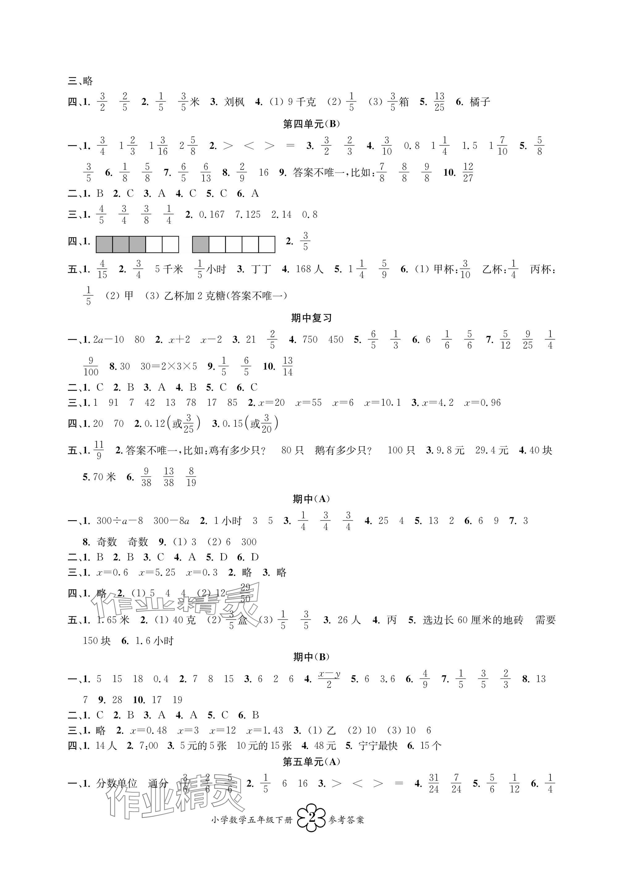 2025年導學優道小學語文數學英語檢測五年級下冊 第6頁