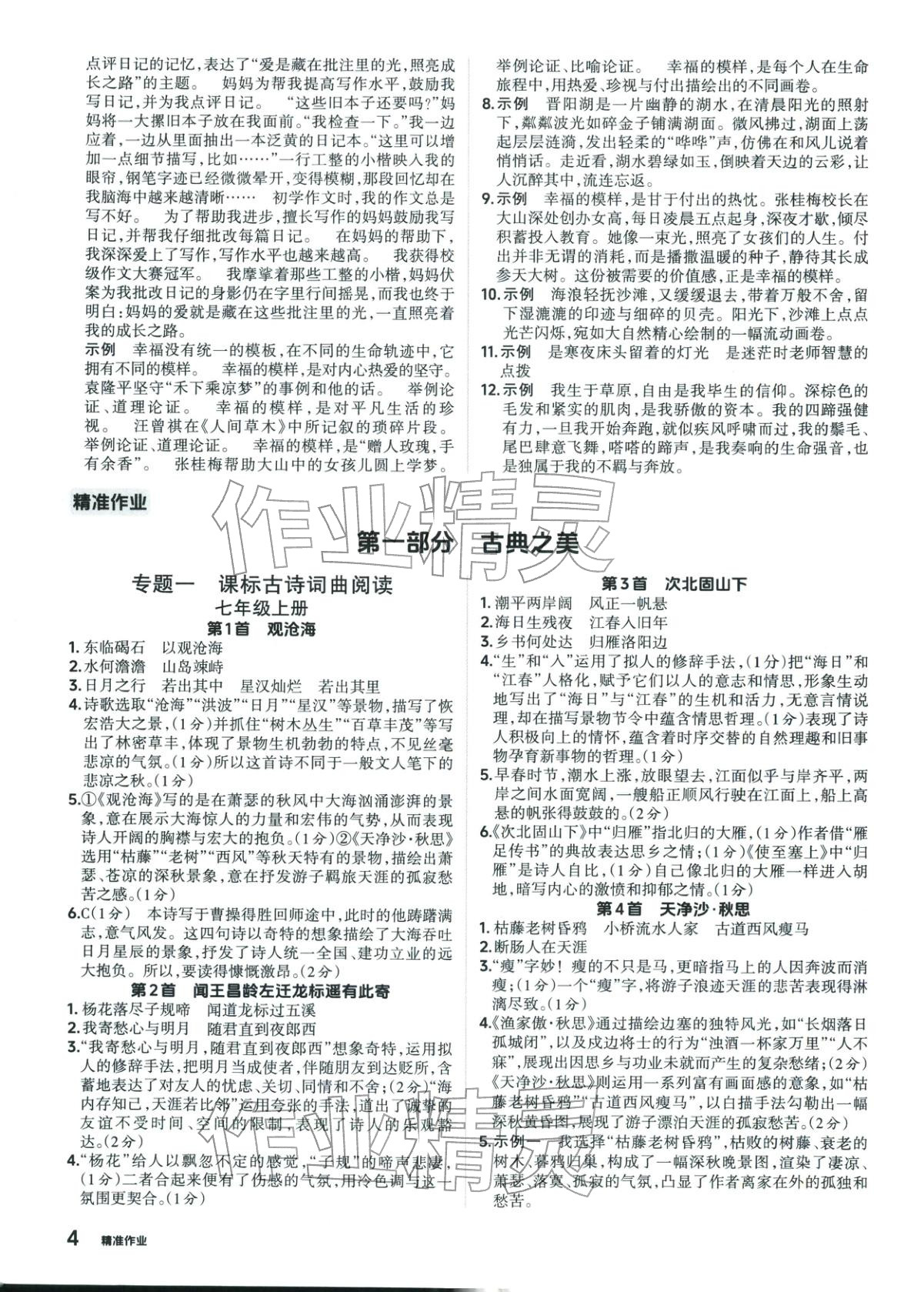 2026年晋一中考精准提分语文山西专版&nbsp;第4页