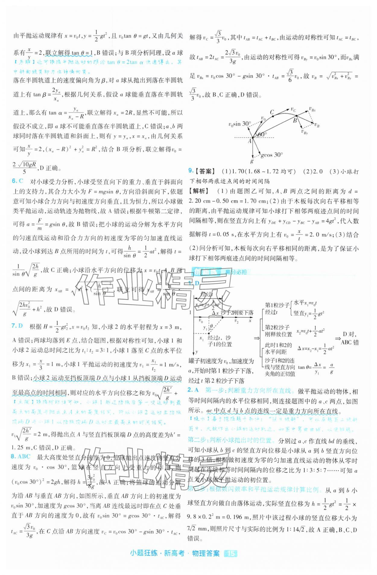 2025年金考卷高考命題新動向小題狂練高中物理 參考答案第15頁