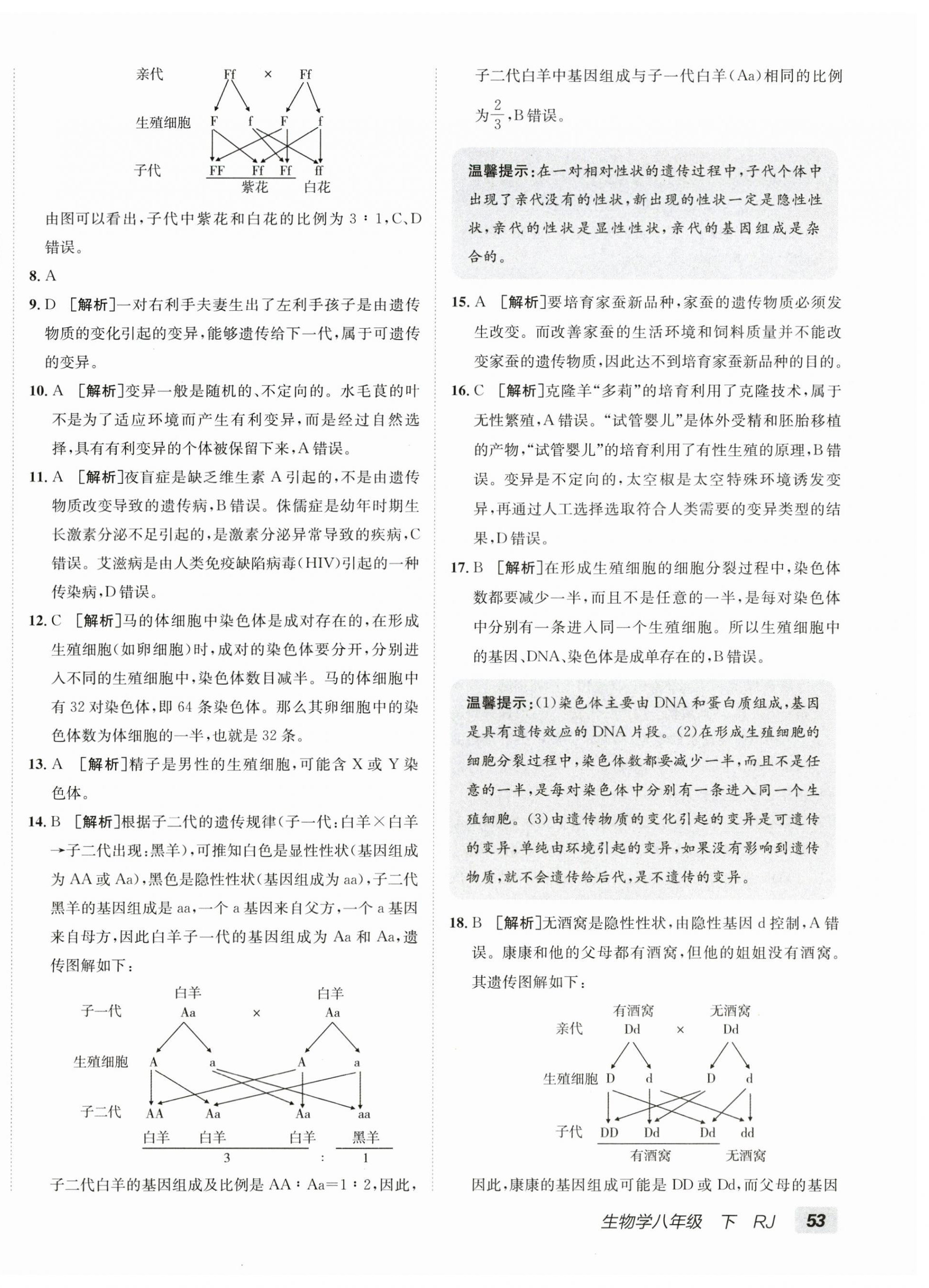 2026年海淀单元测试AB卷八年级生物下册人教版&nbsp;第6页
