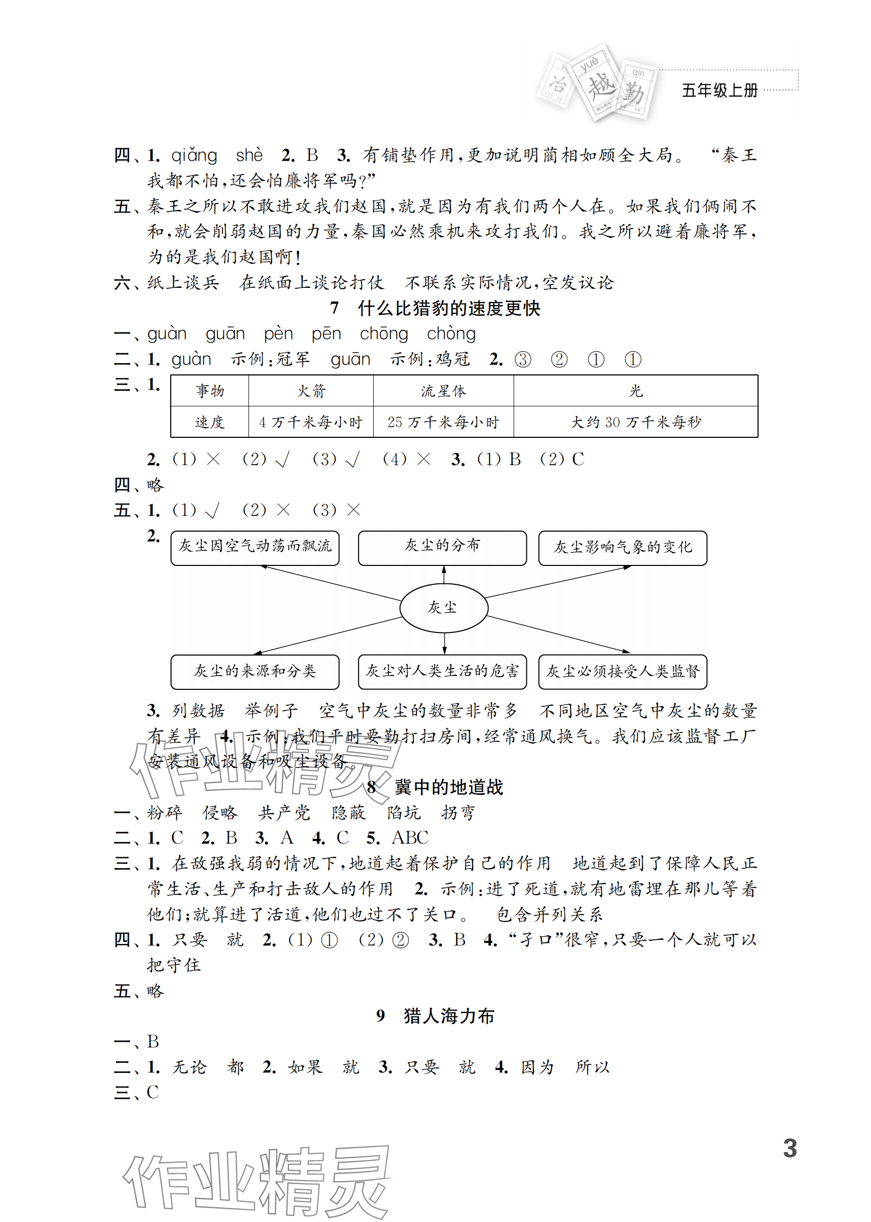 2024年練習與測試五年級語文上冊人教版 參考答案第3頁