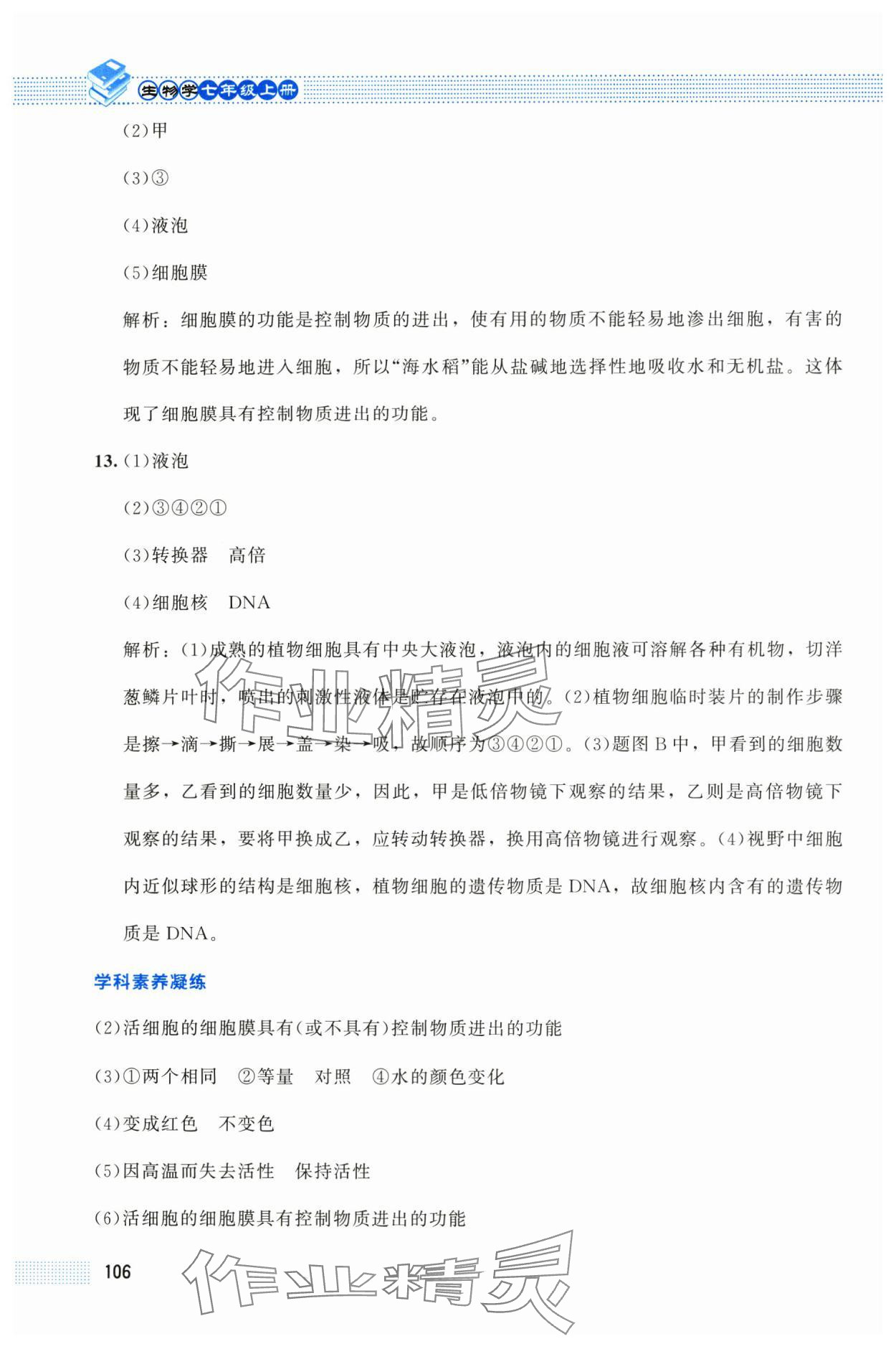 2025年課堂精練七年級生物上冊北師大版貴州專版 第8頁