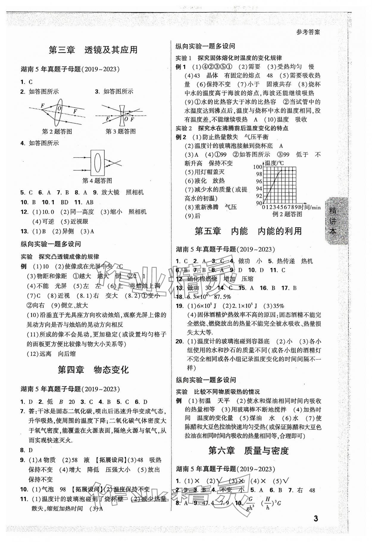 2024年萬唯中考試題研究物理湖南專版 參考答案第2頁