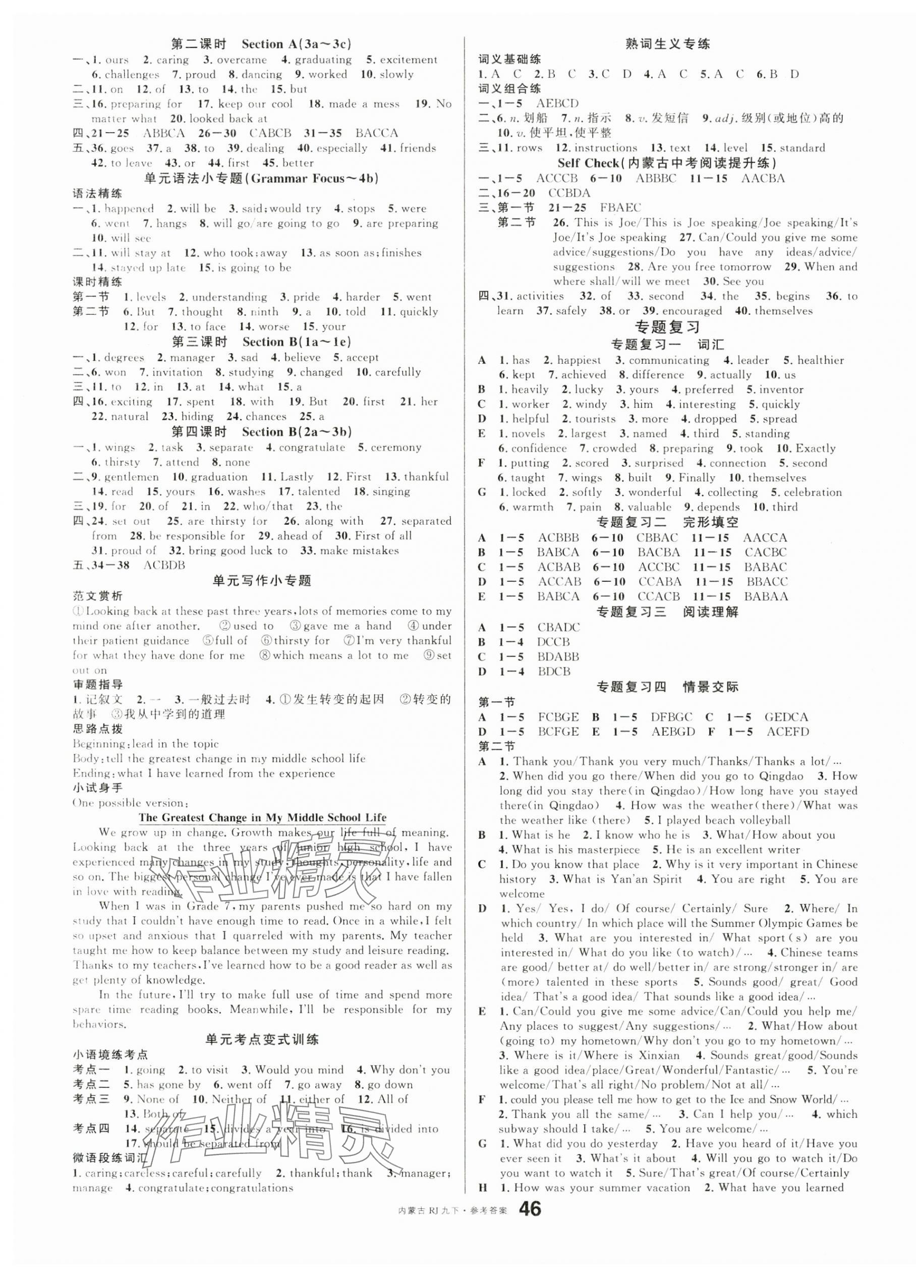 2025年名校課堂九年級(jí)英語(yǔ)下冊(cè)人教版內(nèi)蒙古專版 第4頁(yè)