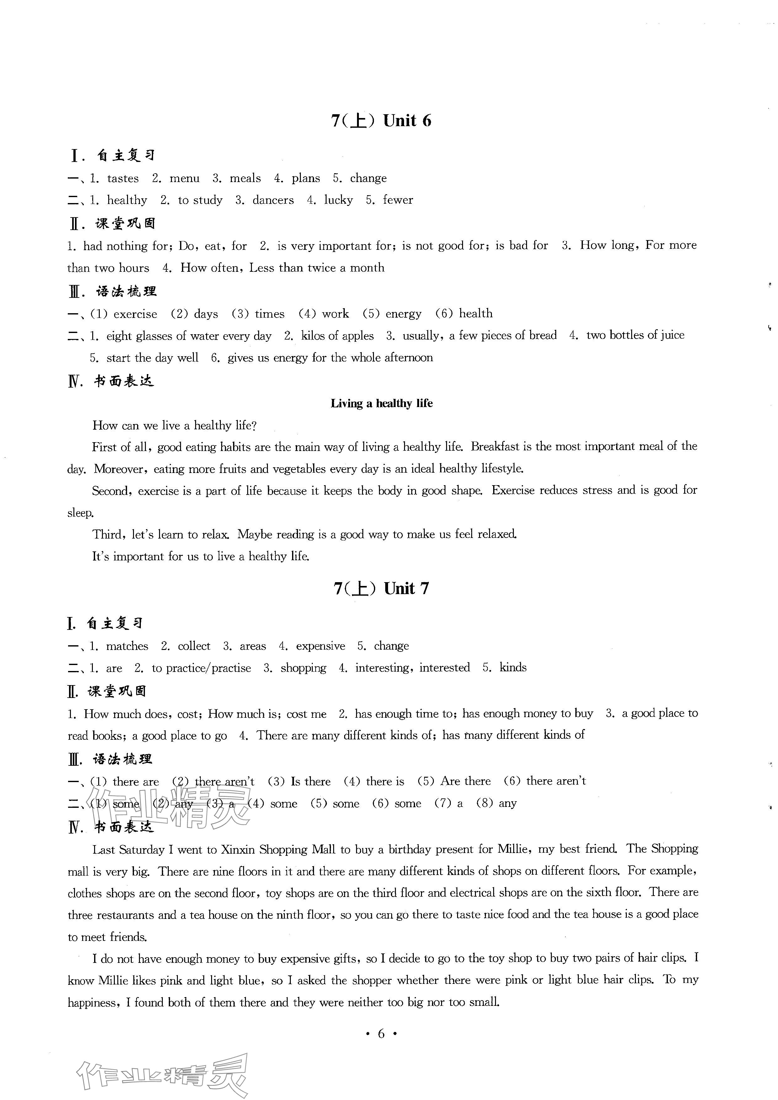 2024年南京市初中總復(fù)習(xí)指南中考英語(yǔ) 參考答案第6頁(yè)