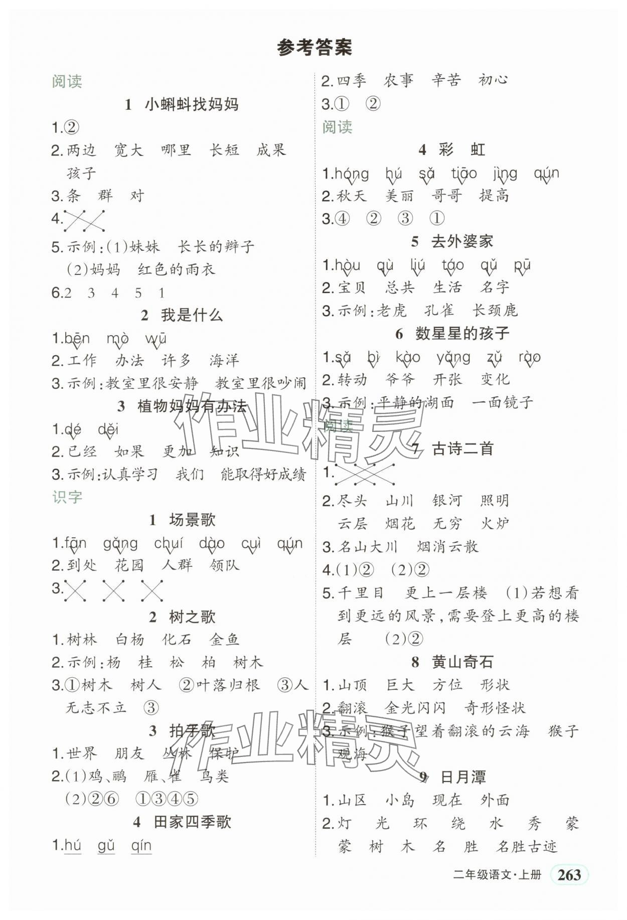 2025年黄冈状元成才路状元大课堂二年级语文上册人教版湖南专版 第1页