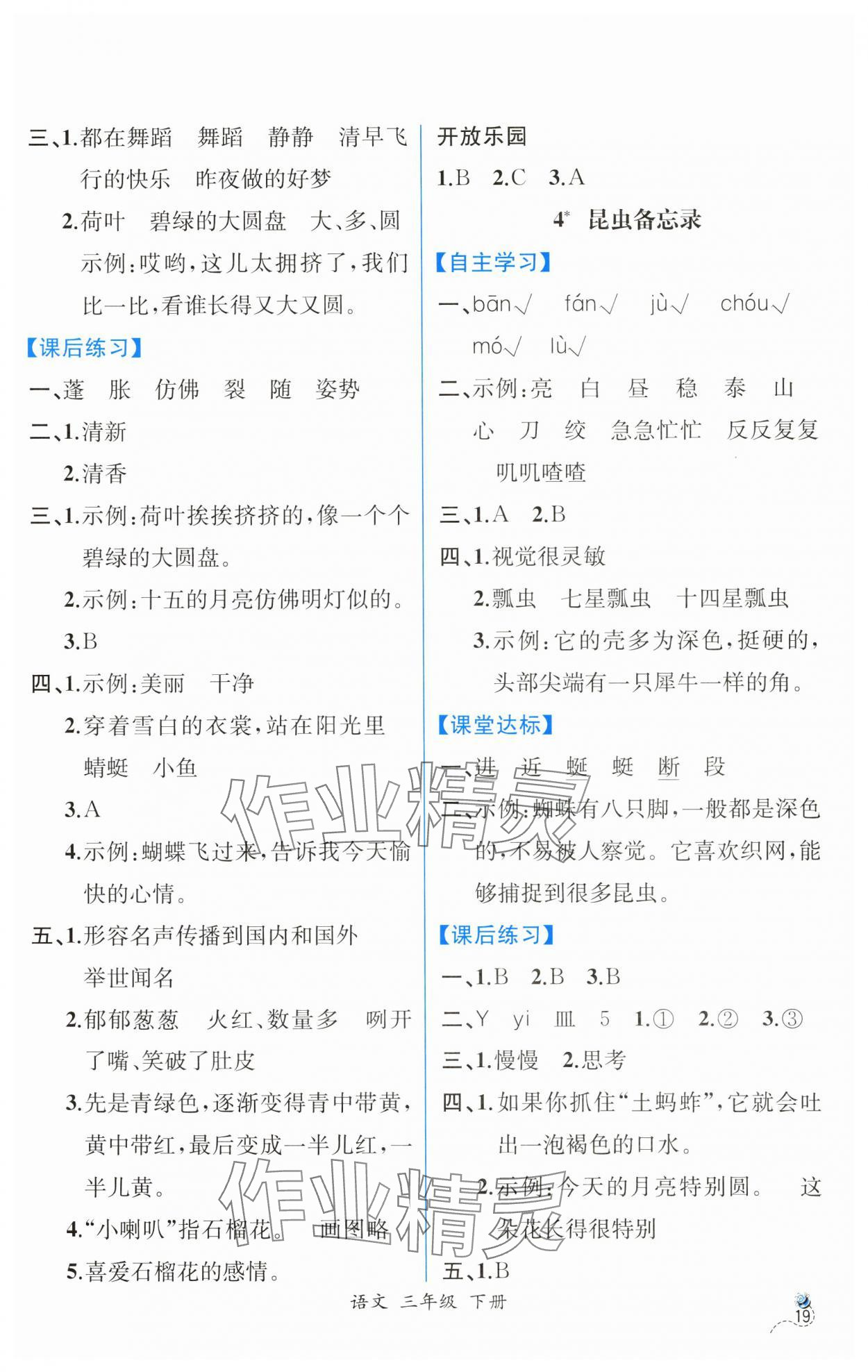 2025年課時練人民教育出版社三年級語文下冊人教版 第3頁