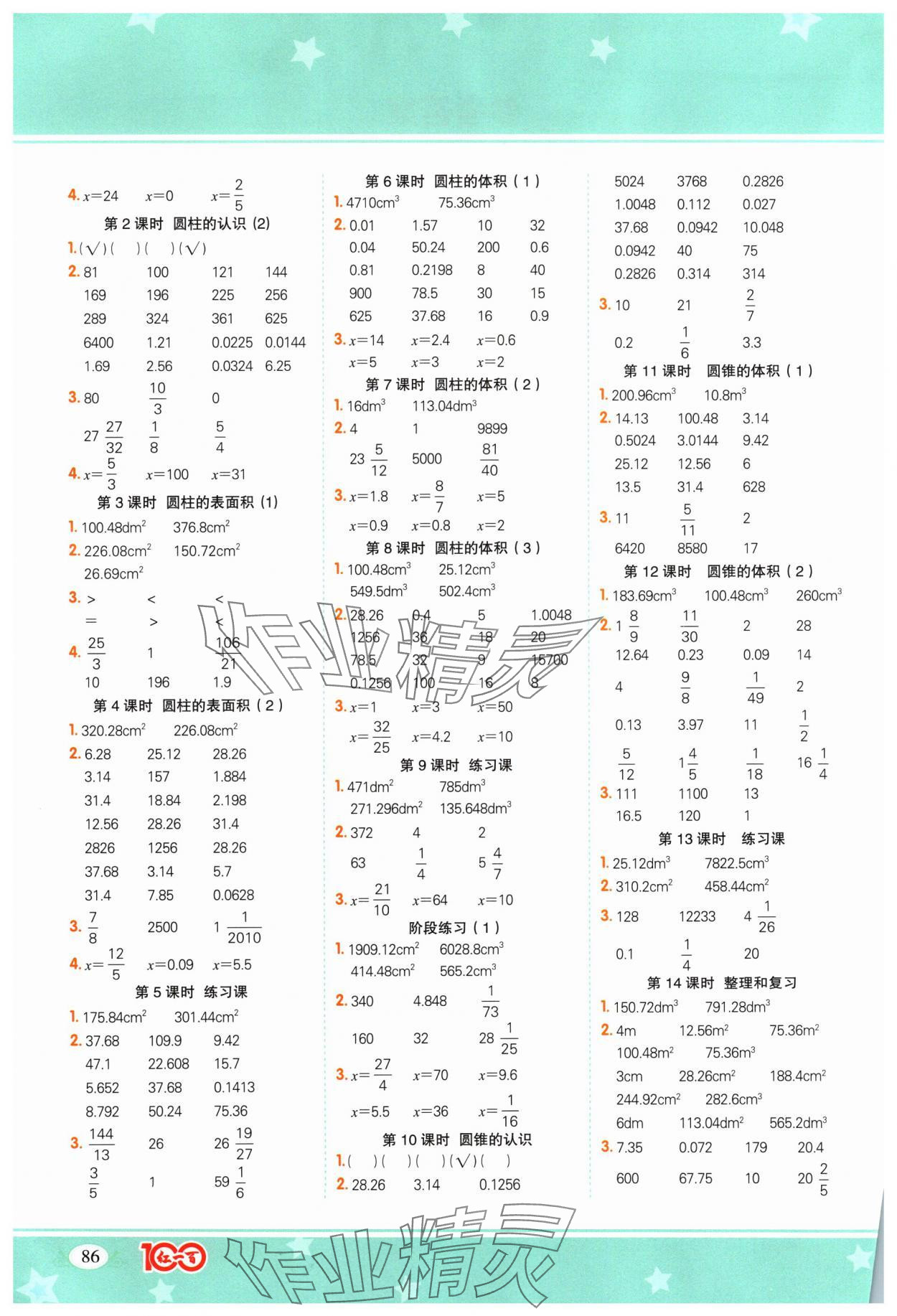 2024年計算一本通六年級數(shù)學(xué)下冊人教版 第2頁