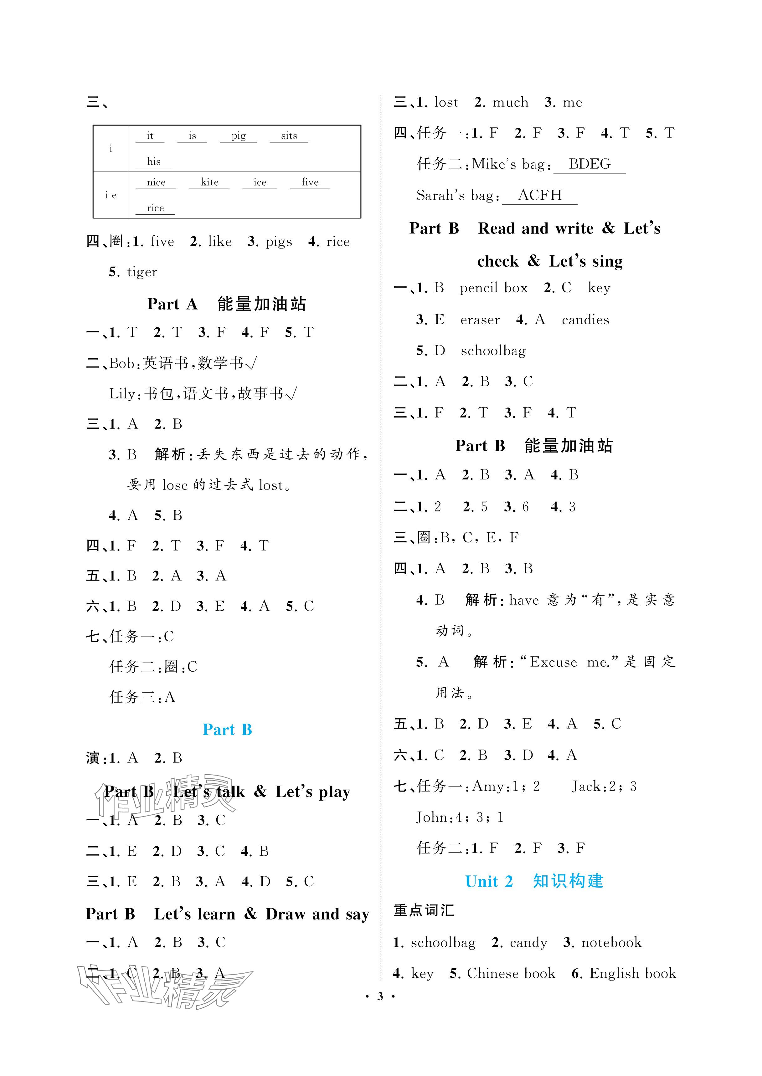 2024年新課程學習指導海南出版社四年級英語上冊人教版 參考答案第3頁