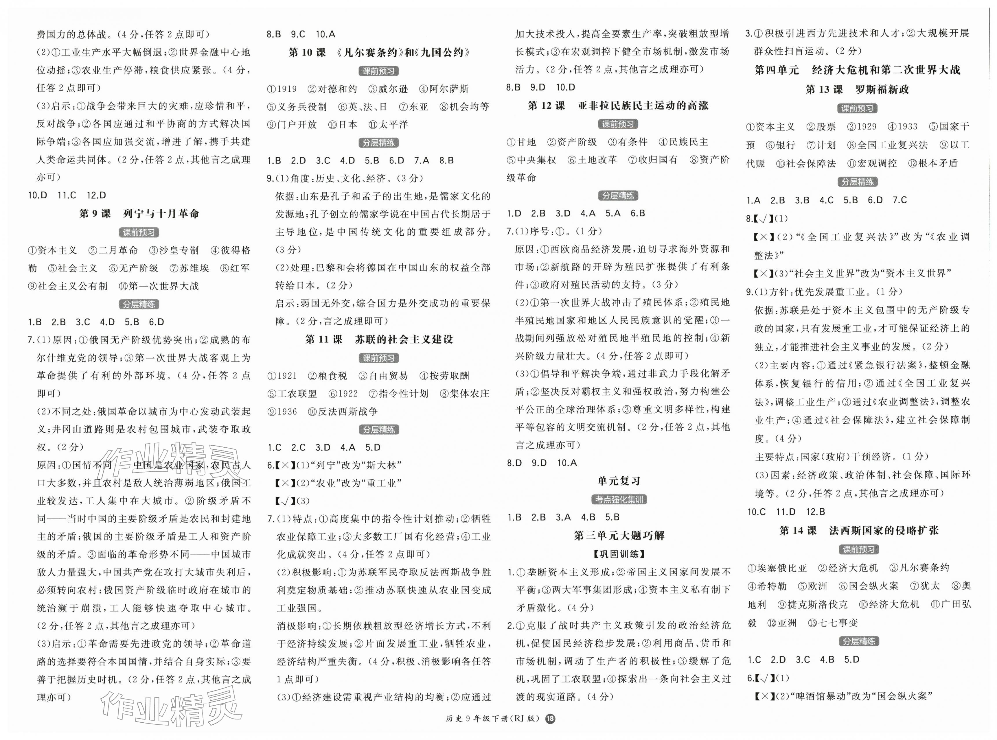 2026年一本同步训练九年级初中历史下册人教版&nbsp;第2页