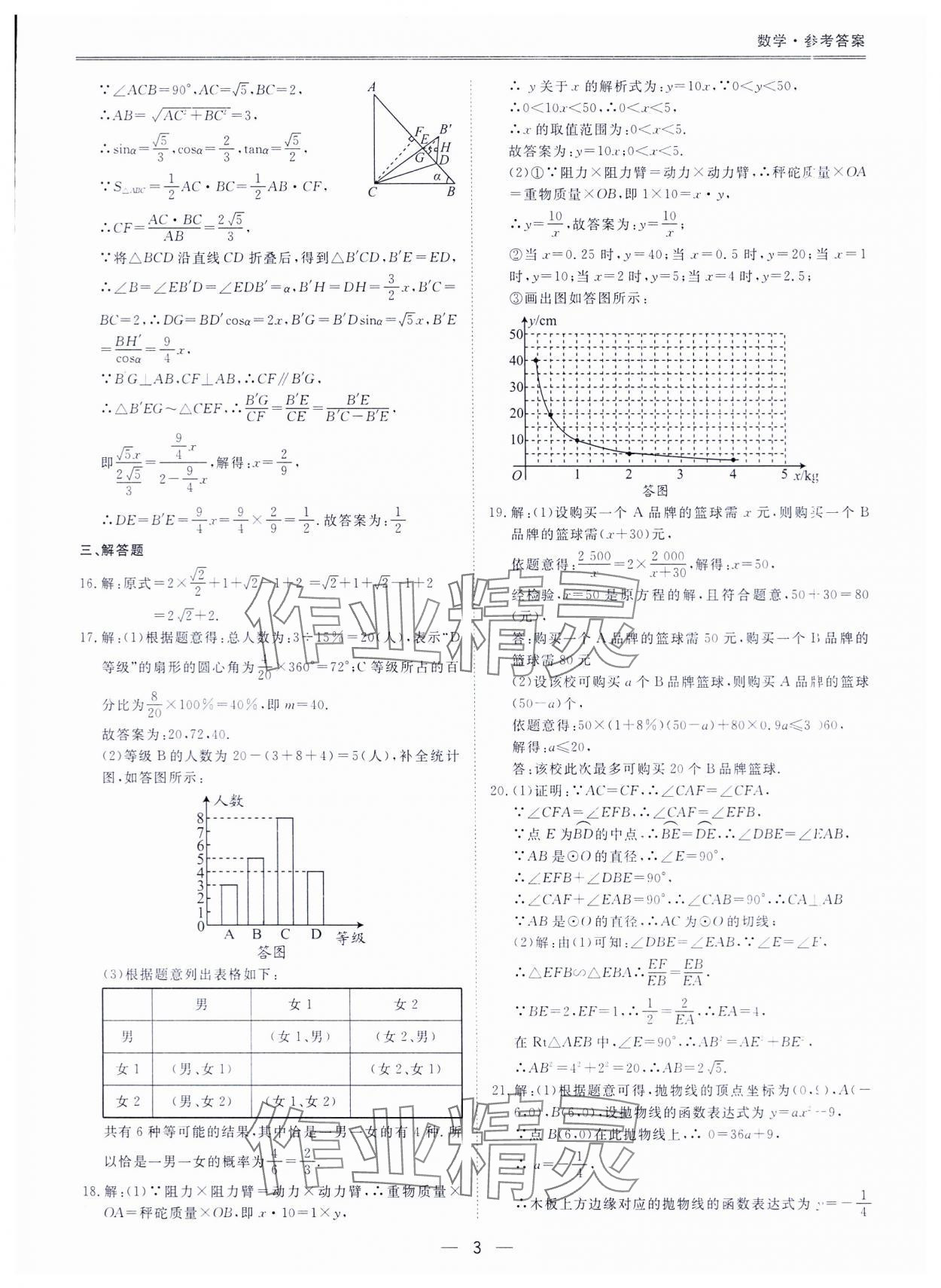 2024年中考?？纪跞婺M試卷數(shù)學(xué)深圳專用版 參考答案第2頁