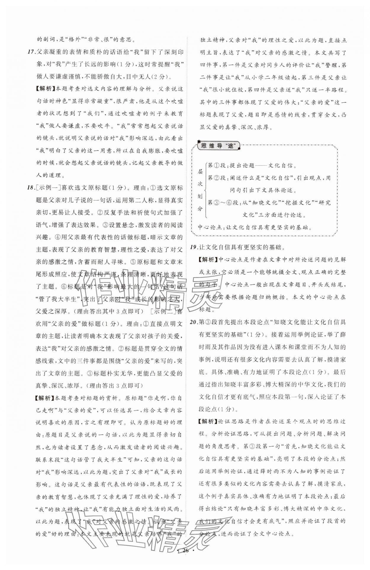 2025年中考必備遼寧師范大學(xué)出版社語(yǔ)文遼寧專版 參考答案第26頁(yè)