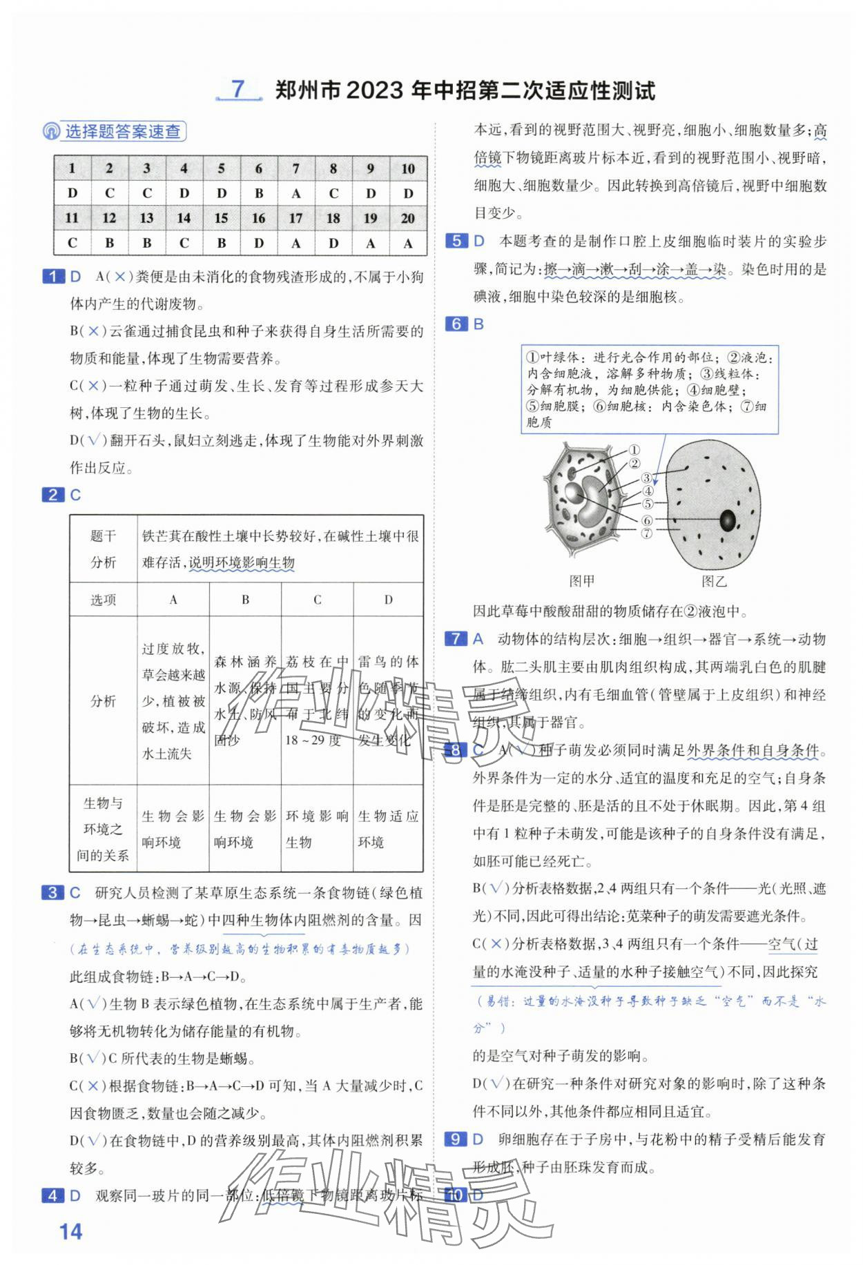 2024年金考卷45套汇编生物河南专版 第14页