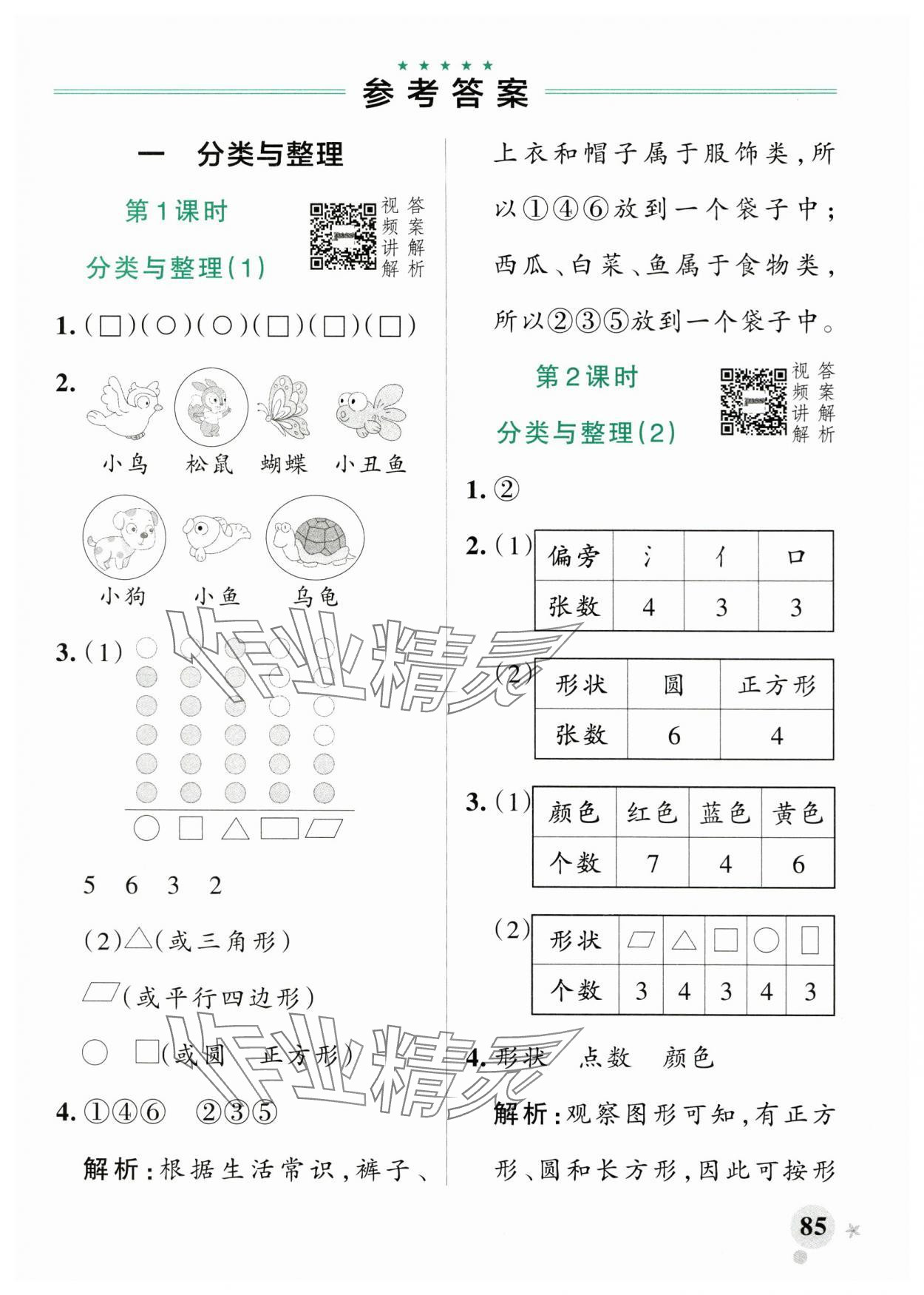2025年小學學霸作業(yè)本二年級數(shù)學上冊人教版 參考答案第1頁