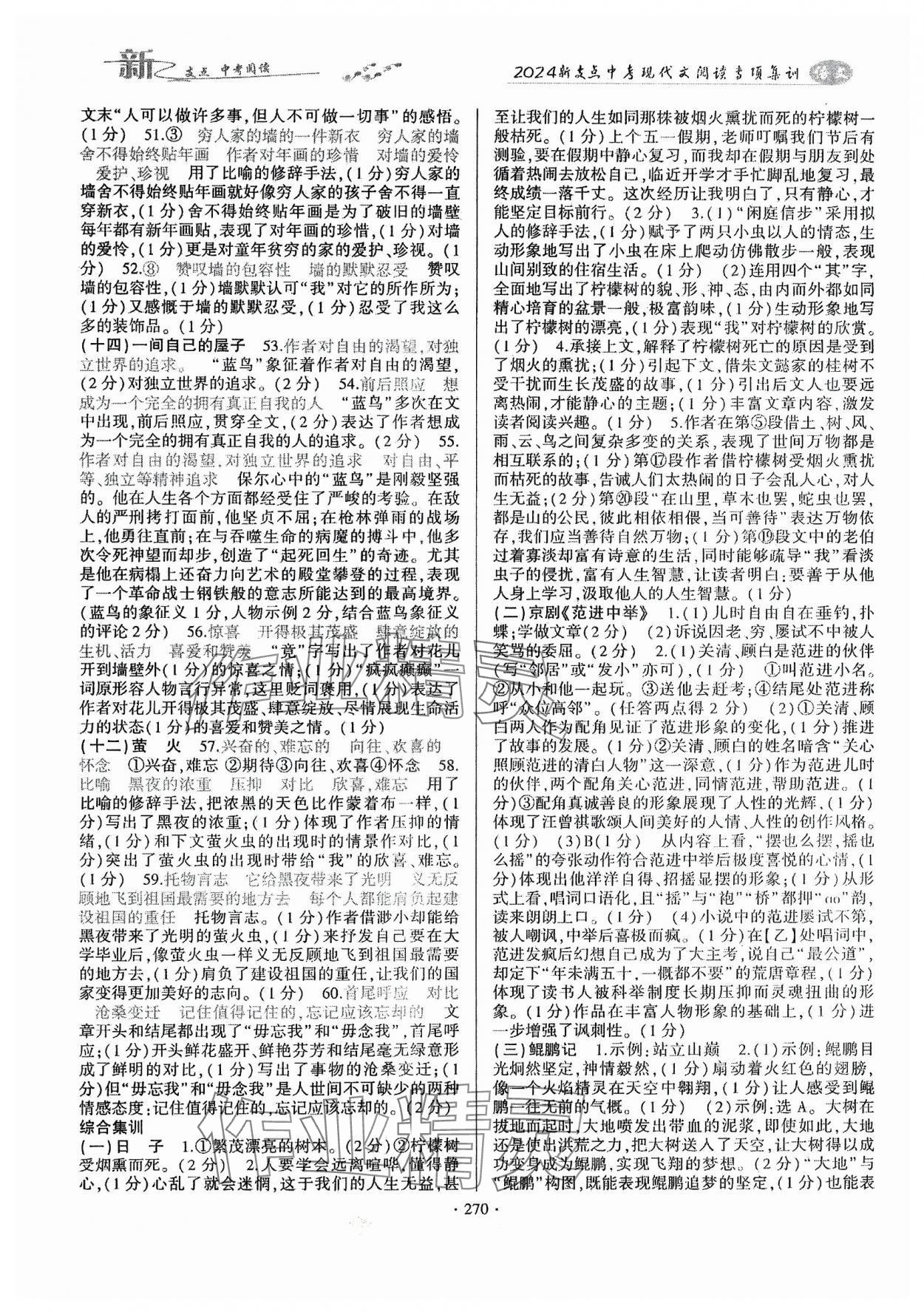 2024年新支點(diǎn)中考現(xiàn)代文閱讀專項(xiàng)集訓(xùn)語(yǔ)文 第4頁(yè)