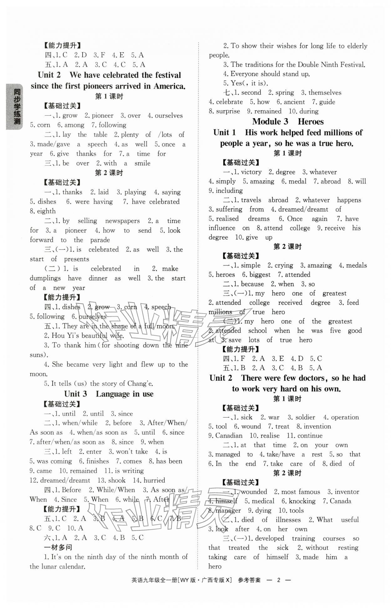2025年全效学习同步学练测九年级英语全一册外研版广西专版 第2页