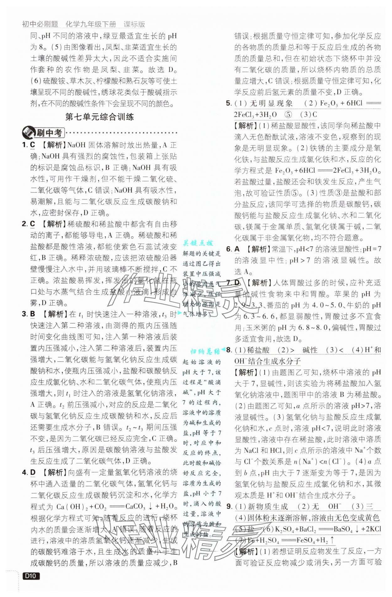 2025年初中必刷題九年級化學下冊魯教版 第10頁