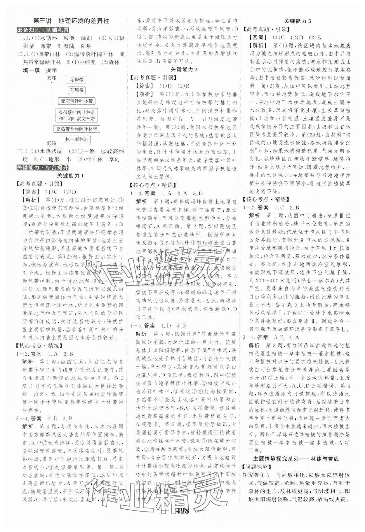 2025年高考調(diào)研高考總復(fù)習(xí)講義高中地理通用版 參考答案第22頁(yè)