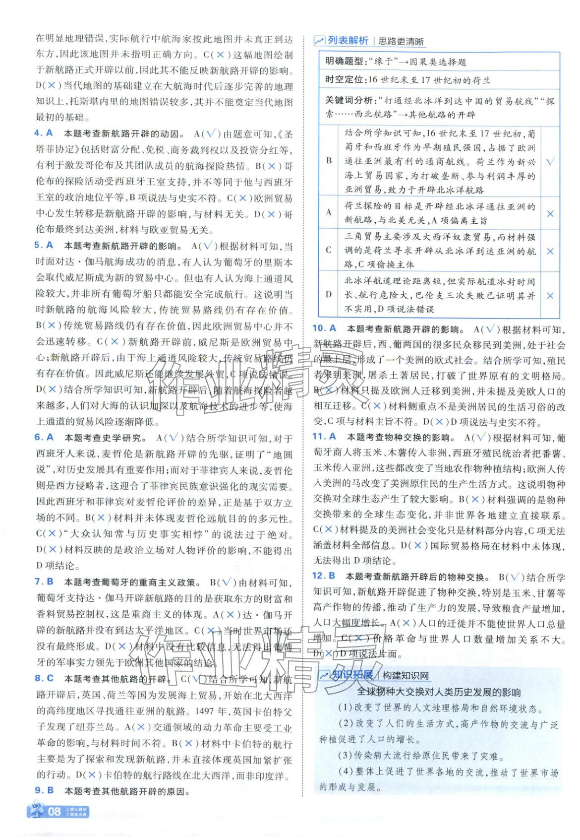 2025年金考卷名師名題單元雙測卷高中歷史必修下冊人教版&nbsp;第8頁