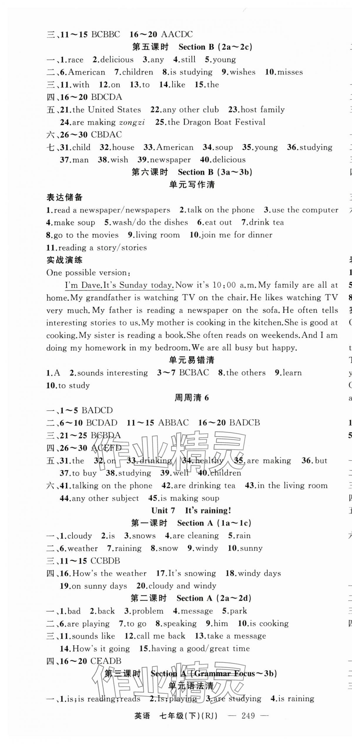 2024年四清導(dǎo)航七年級(jí)英語下冊人教版黃岡專版 第7頁