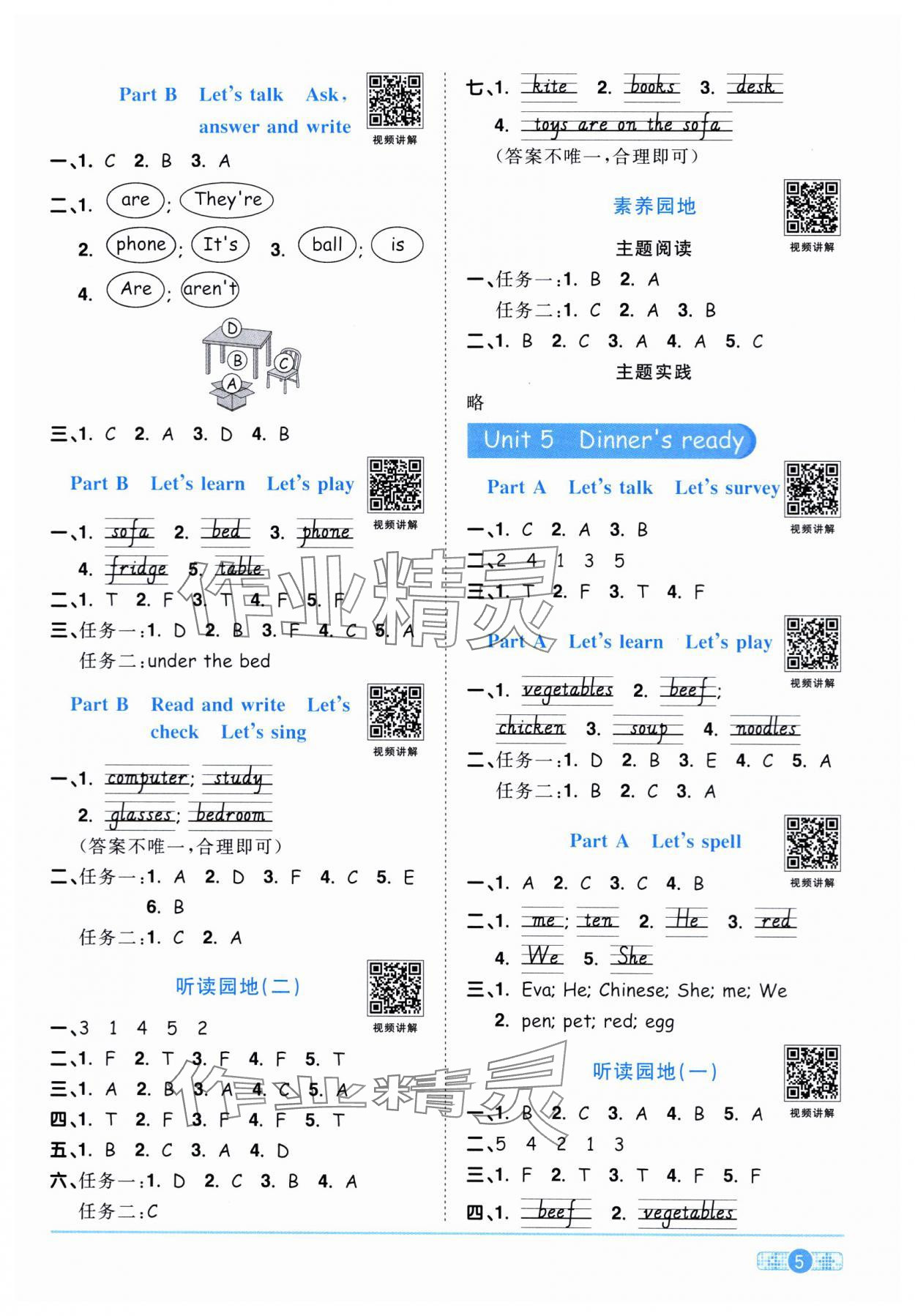 2024年陽(yáng)光同學(xué)課時(shí)達(dá)標(biāo)訓(xùn)練四年級(jí)英語(yǔ)上冊(cè)人教PEP版浙江專版 第5頁(yè)