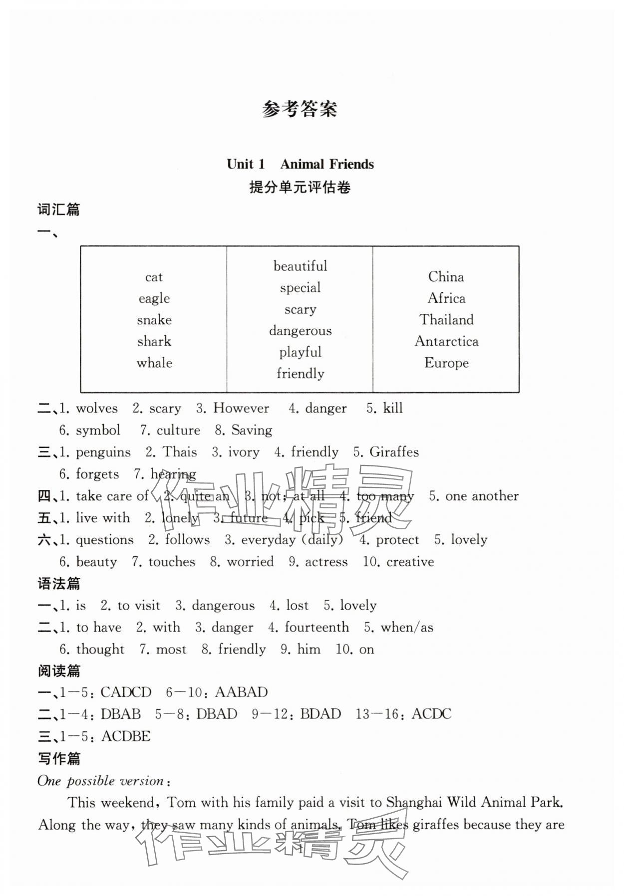 2025年重點(diǎn)中學(xué)與你有約七年級(jí)英語下冊(cè)人教版 參考答案第1頁