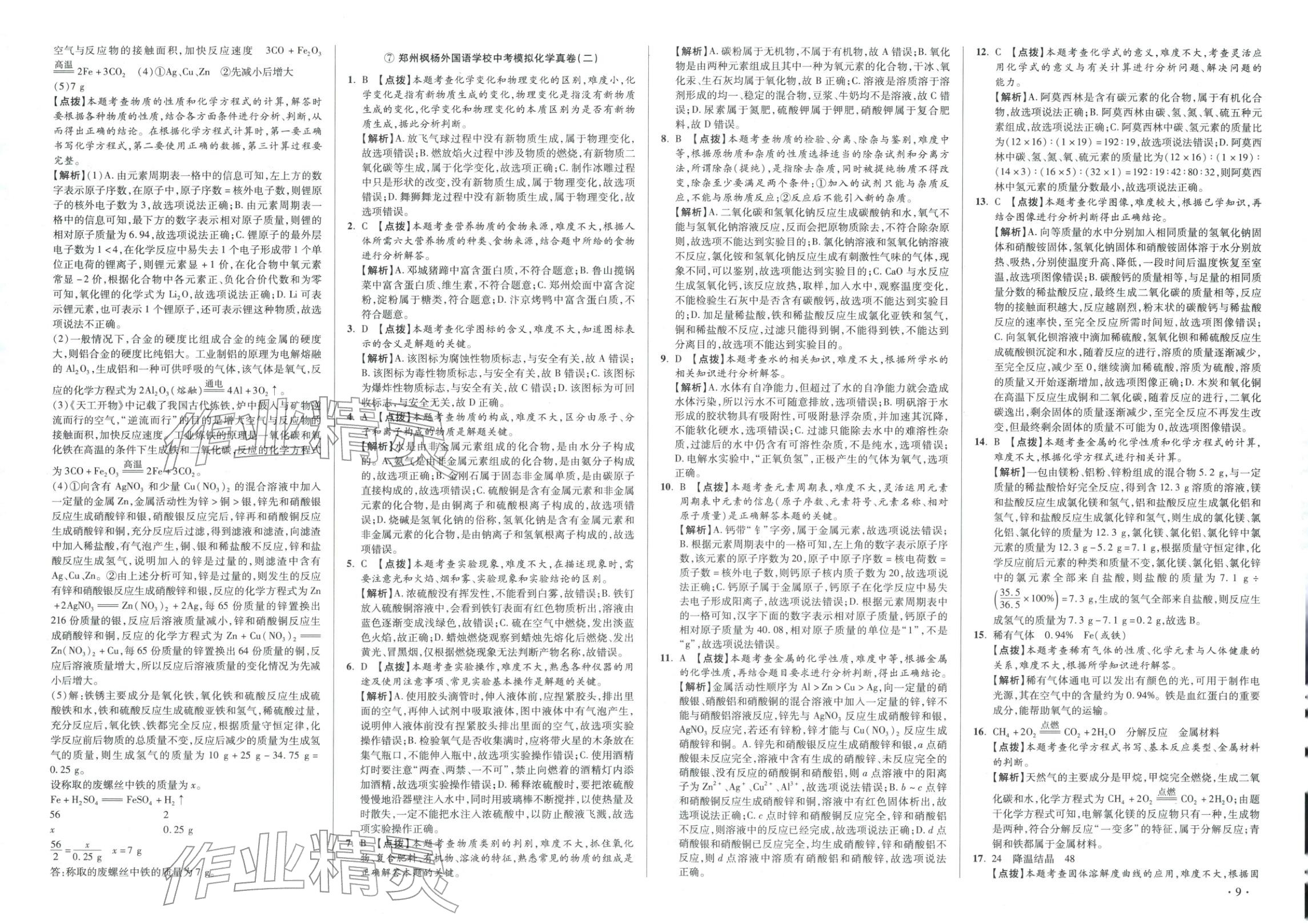 2026年初中毕业升学真题详解化学河南专版 第9页