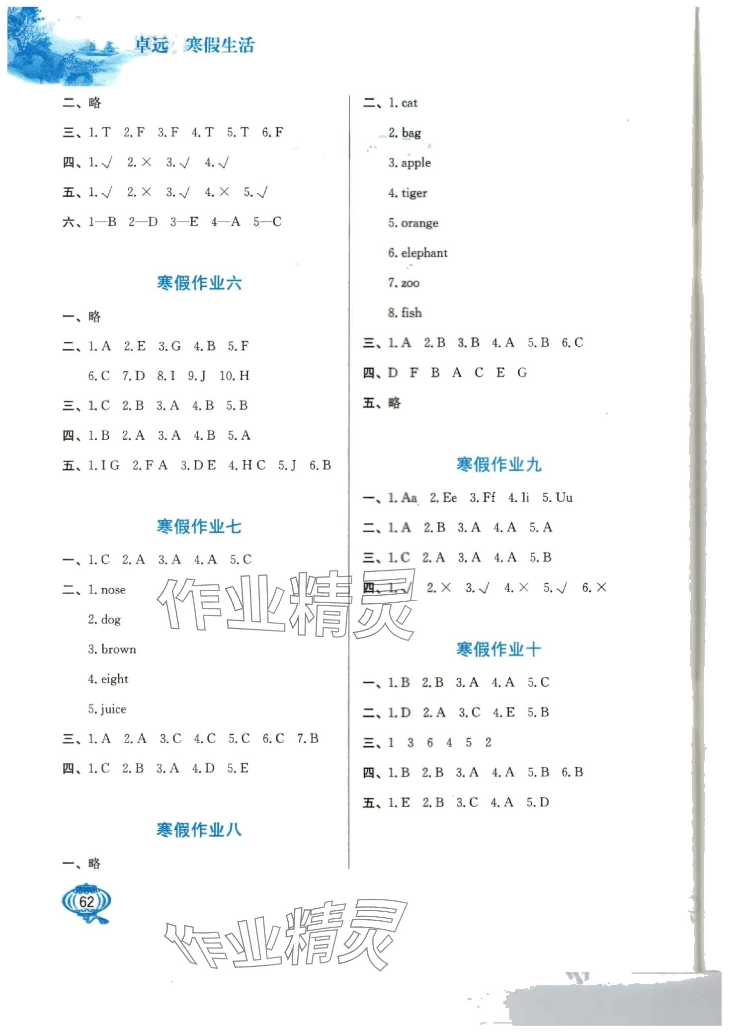2024年寒假生活河北美術出版社三年級英語 第2頁