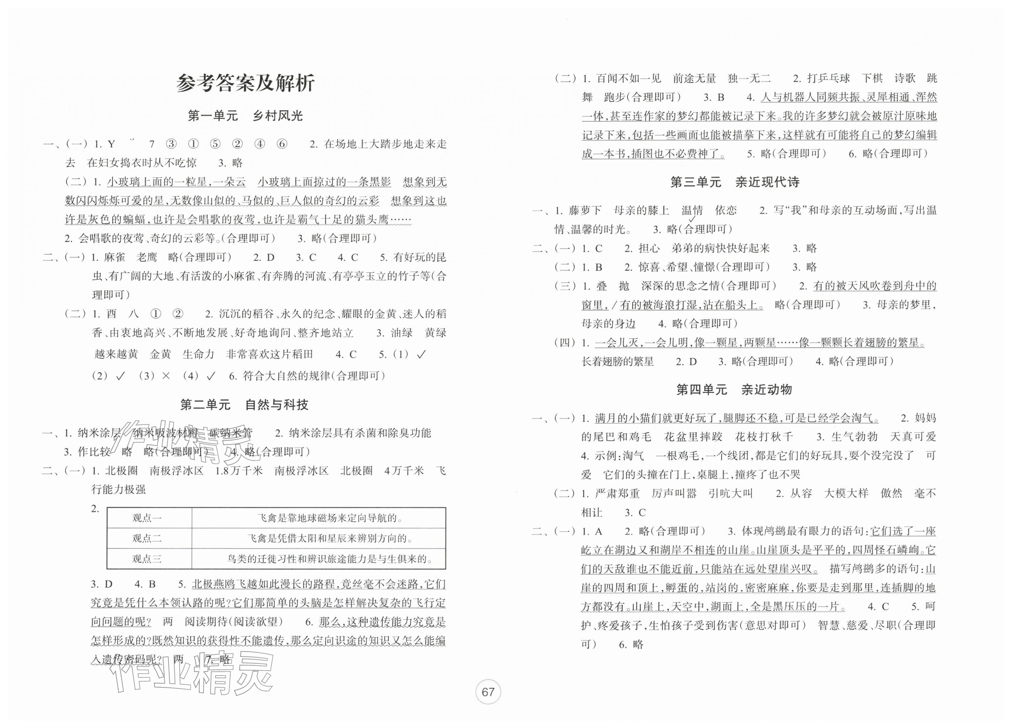 2026年单元学习指导与练习四年级语文下册人教版&nbsp;第1页