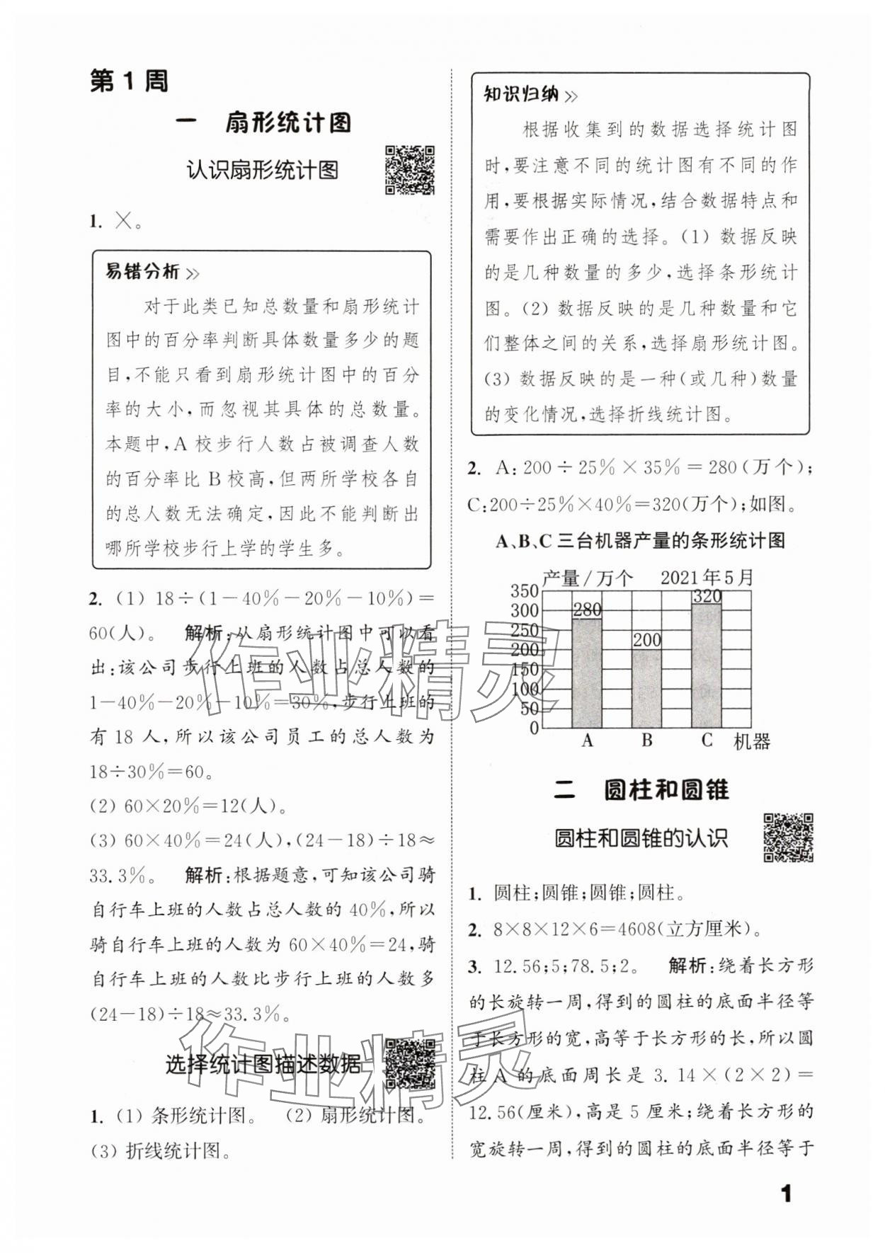 2024年通城學典提優(yōu)能手六年級數(shù)學下冊蘇教版 參考答案第1頁