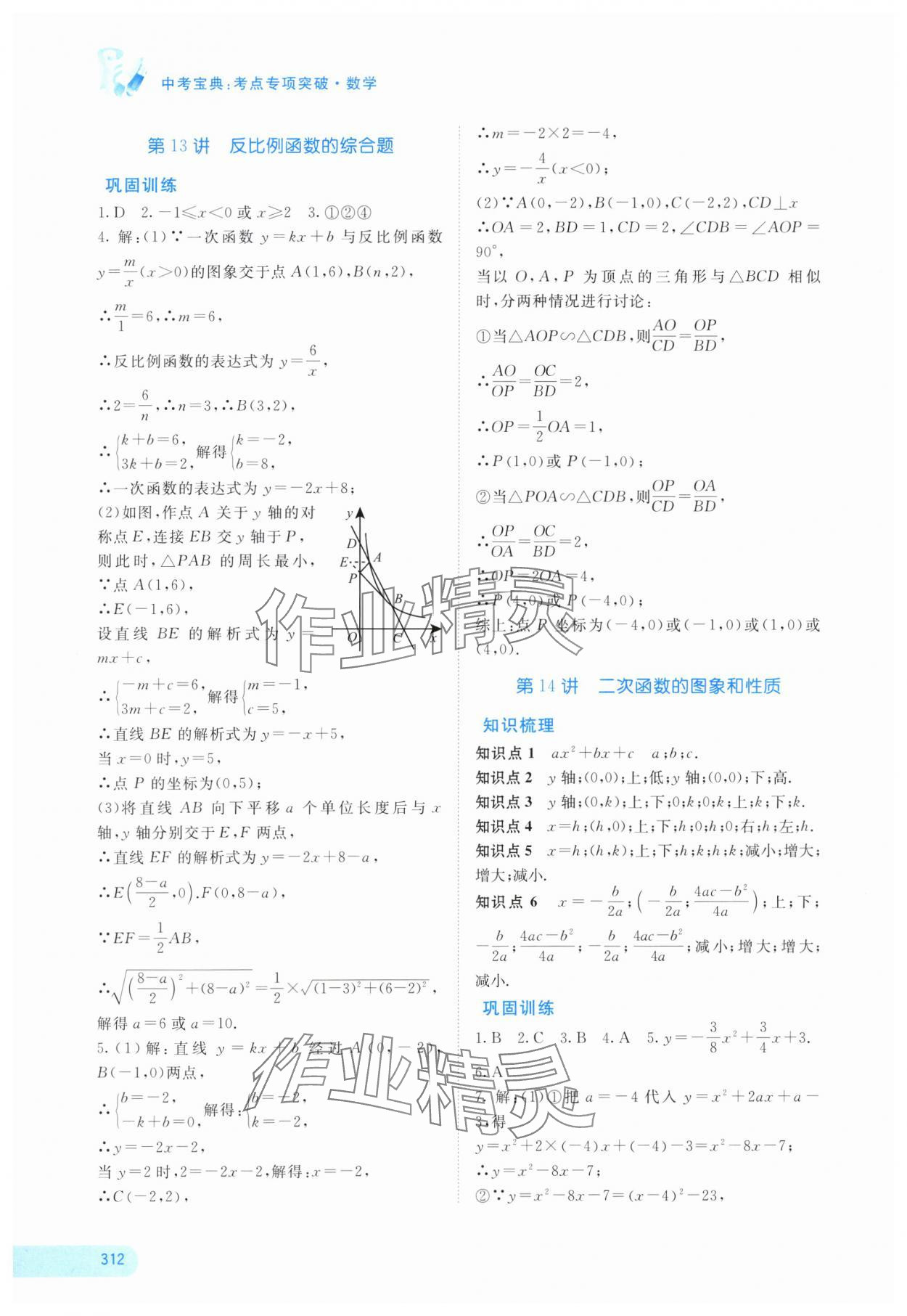 2025年中考寶典考點(diǎn)專項(xiàng)突破數(shù)學(xué)廣西專版 參考答案第5頁